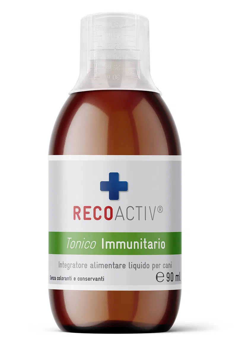 RECOACTIV Tonico Immunitario per cani, 3 x 90 ml, integratore alimentare per rafforzare il sistema immunitario, prevenire i sintomi di carenze e stimolare efficacemente l’appetito