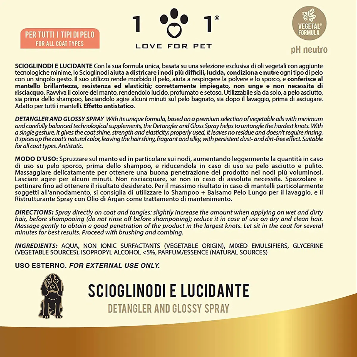 Bundle Protezione Vegetale Spray Olio di Neem Zanzare, Zecche e Pulci + Spray Sciogli Nodi, Districante e Lucidante Pelo Naturale – Per Cane e Gatto - Con Ingredienti e Oli Vegetali – 2x250ml
