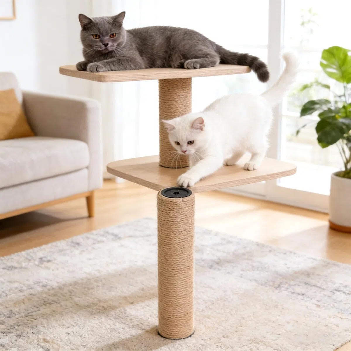 2 Pezzi Tiragraffi Gatti M8 Ricambio, Parti Ricarica Tiragraffi Gatti Tiragraffi In Corda Canapa Con Viti for Gattini Interno Gatti Grandi Dimensioni(Jute,7.6x50cm)