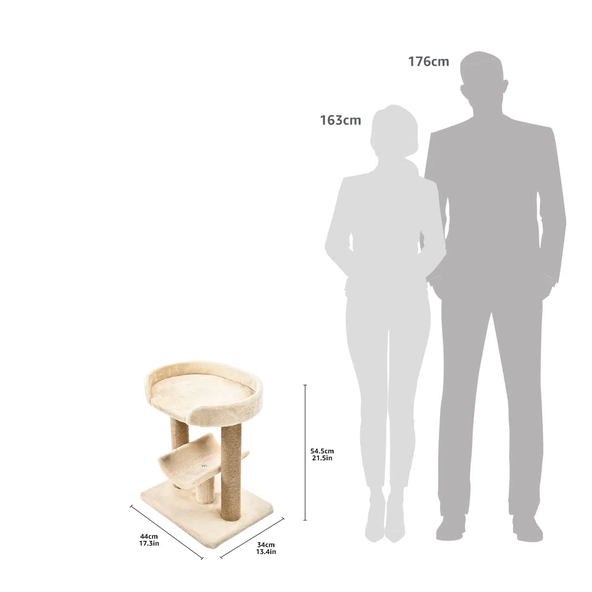 Amazon Basics Gatto albero con piattaforma tiragraffi, regular misure, Beige