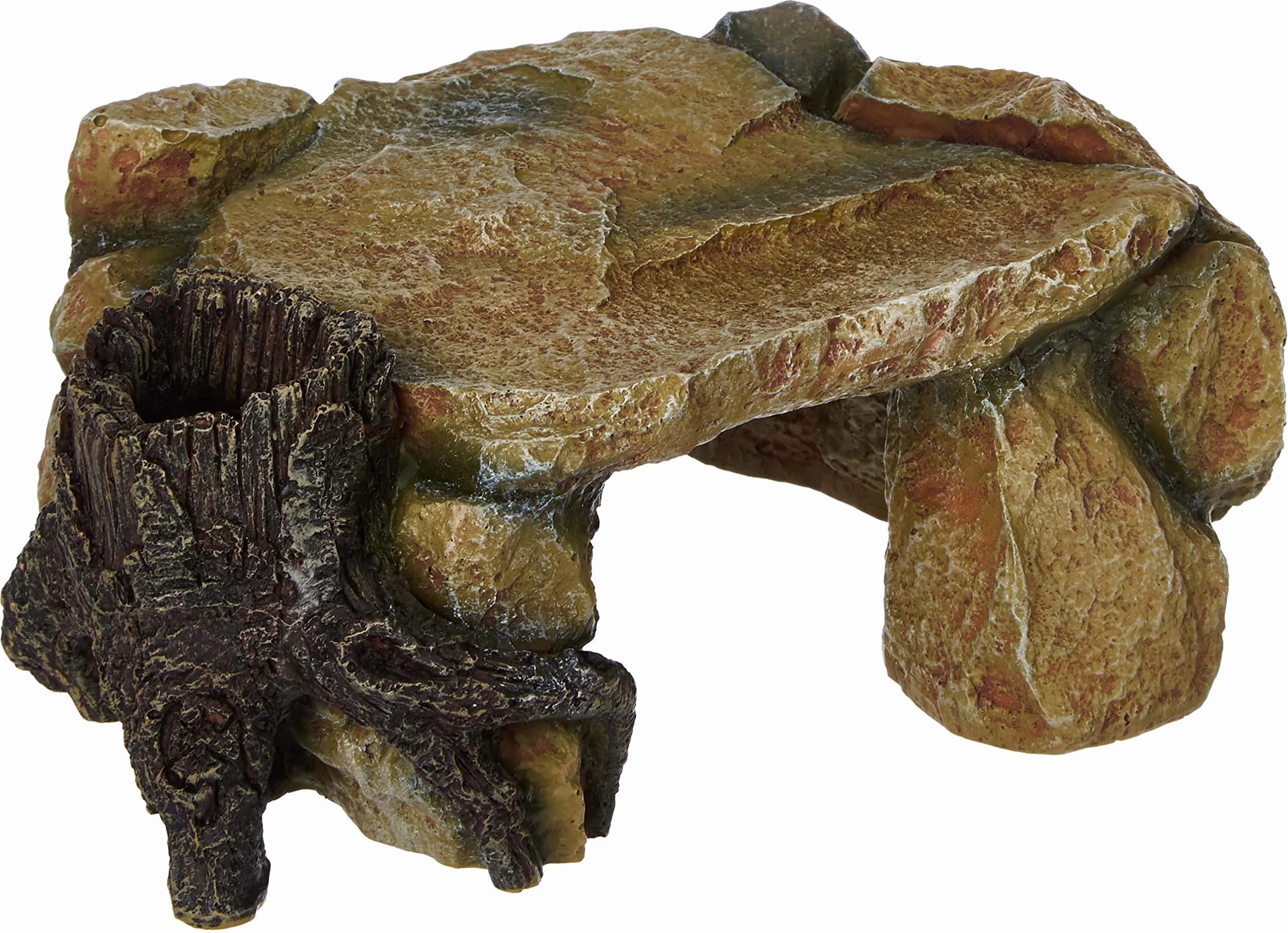 Trixie 8847 - Plateau roccioso con tronco d'albero, decorazione per acquario, 25 cm