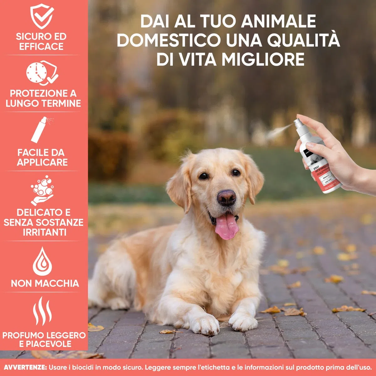 Antiparassitario per Gatti Cani 500ml, Spray Antipulci per Cani e Gatti Ricco di Oli Naturali, Antiparassitario Cane e Gatto Contro Pulci, Zecche, Pidocchi, Zanzare, Antipulci Cane e Antipulci Gatto