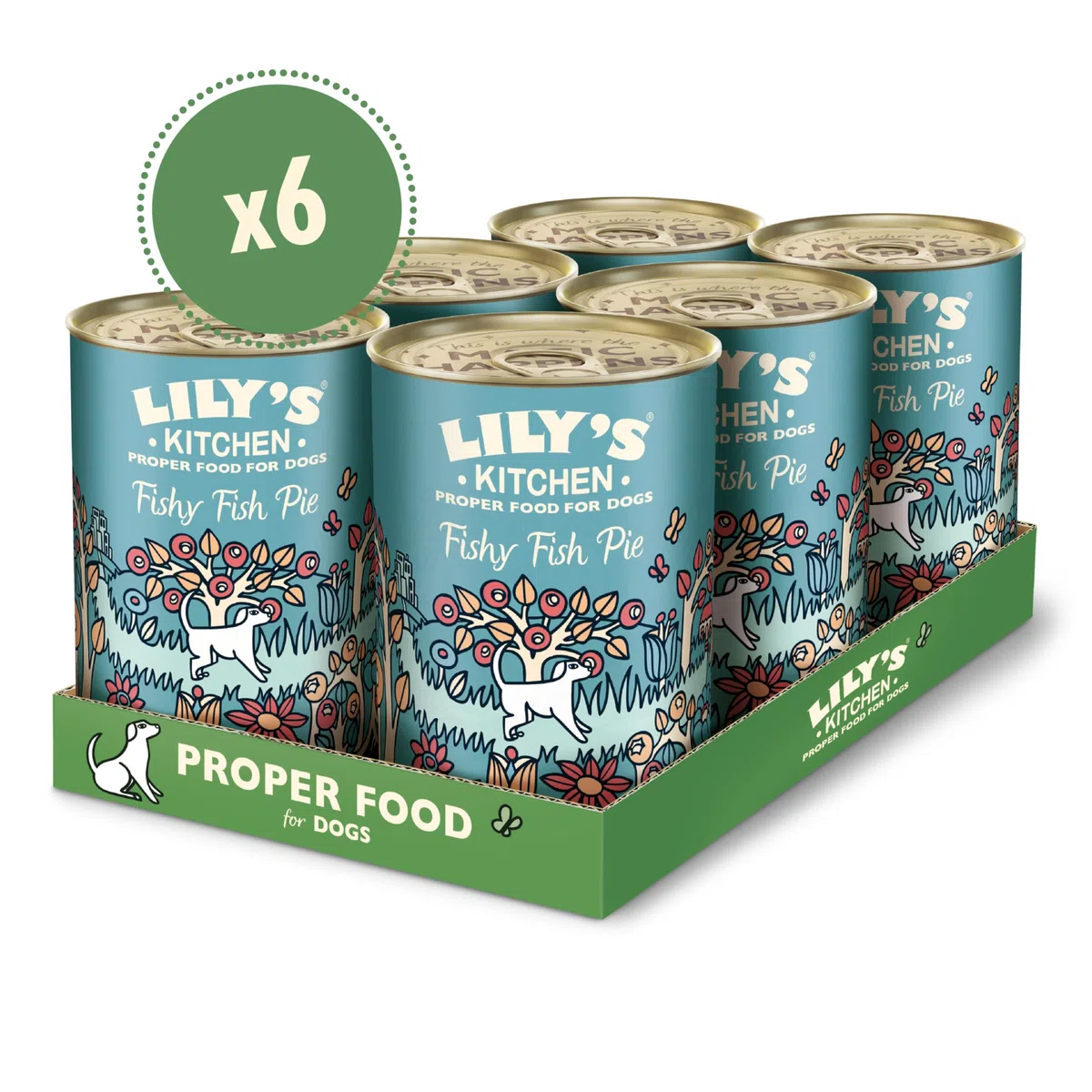 Lily's Kitchen Prodotto con ingredienti naturali Cibo umido per Cani Tortino di pesce 6 x 400 g