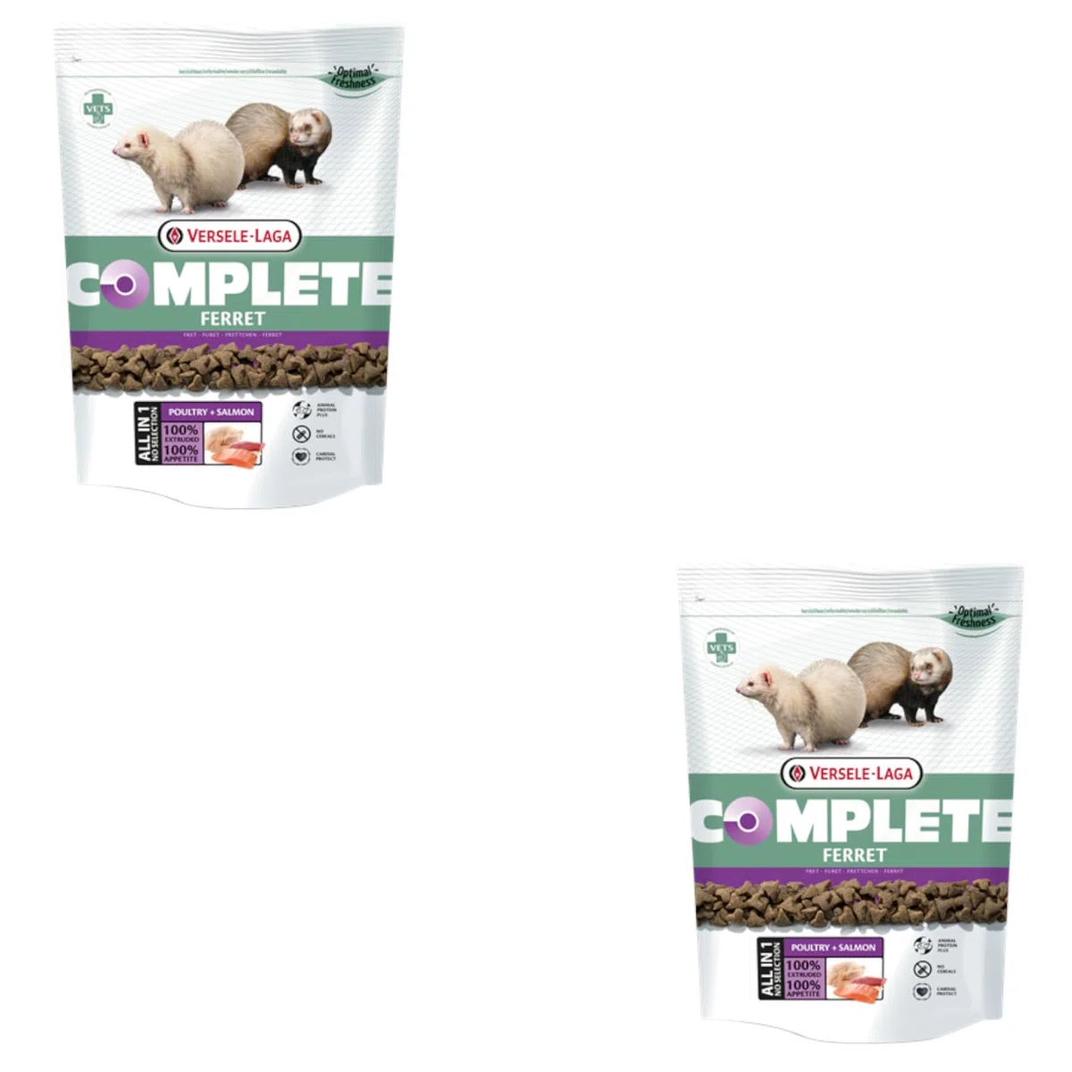 Versele-Laga - Complete Ferret | Confezione Doppia | 2 x 750 g | Estrusi all-in-one ricchi di proteine per furetti | 90% delle proteine contenute di origine animale | Senza cereali