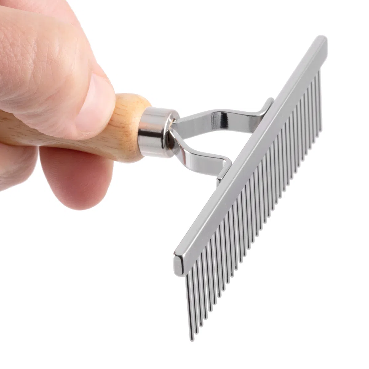 GROOM PROFESSIONAL Rastrello in legno per cani Perth Pin Undercoat Rake – Rastrello per la toelettatura del cane – perfetto per spazzolare via razze lunghe/doppio rivestimento – denti più lunghi per