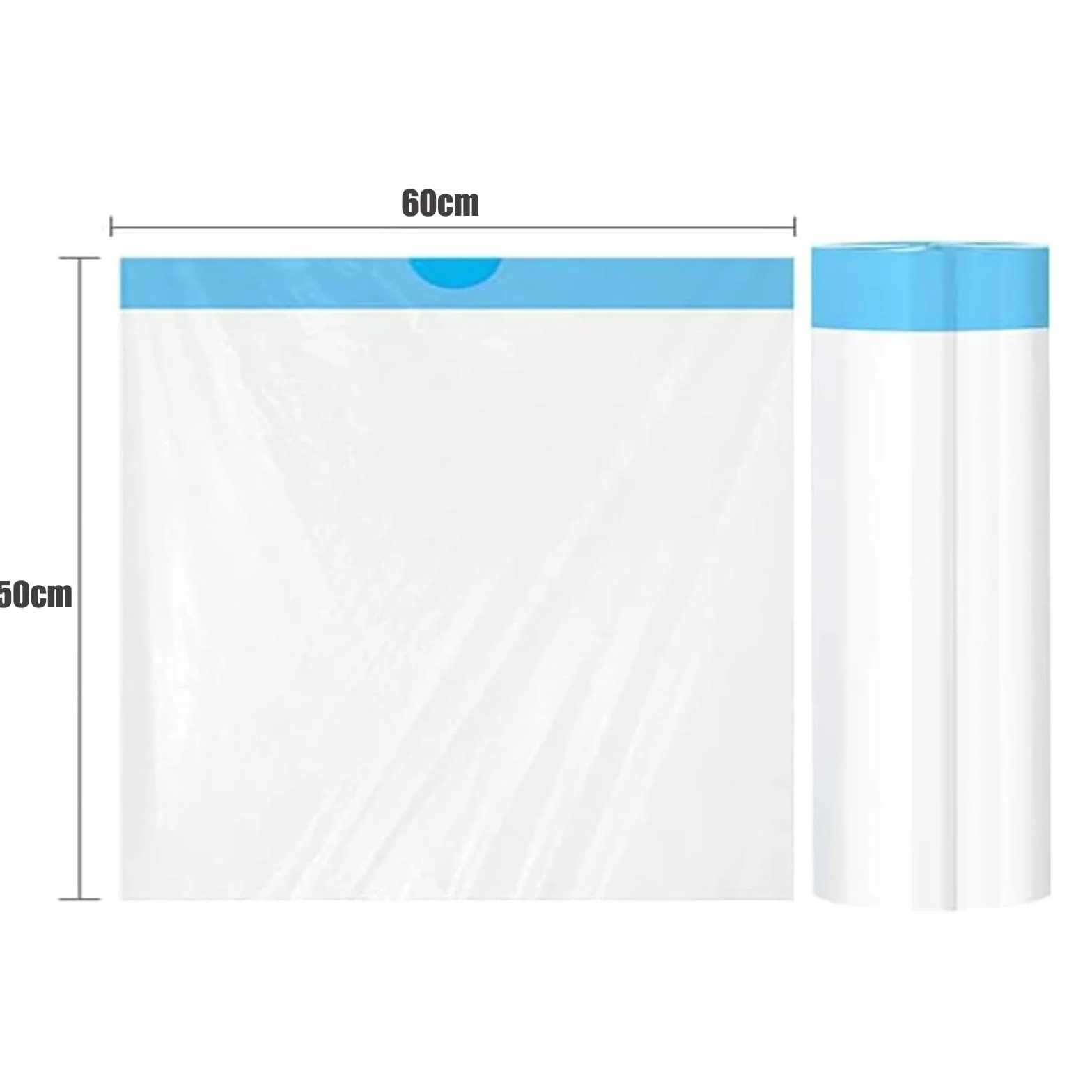 RMAN 80 pezzi Sacchetti per Lettiera per Gatti 60×50 cm Sacchetto Lettiera Gatto con Cordoncino Adatto autopulente, Antigraffio, Durevole, Gatti Accessori, 4 rotoli