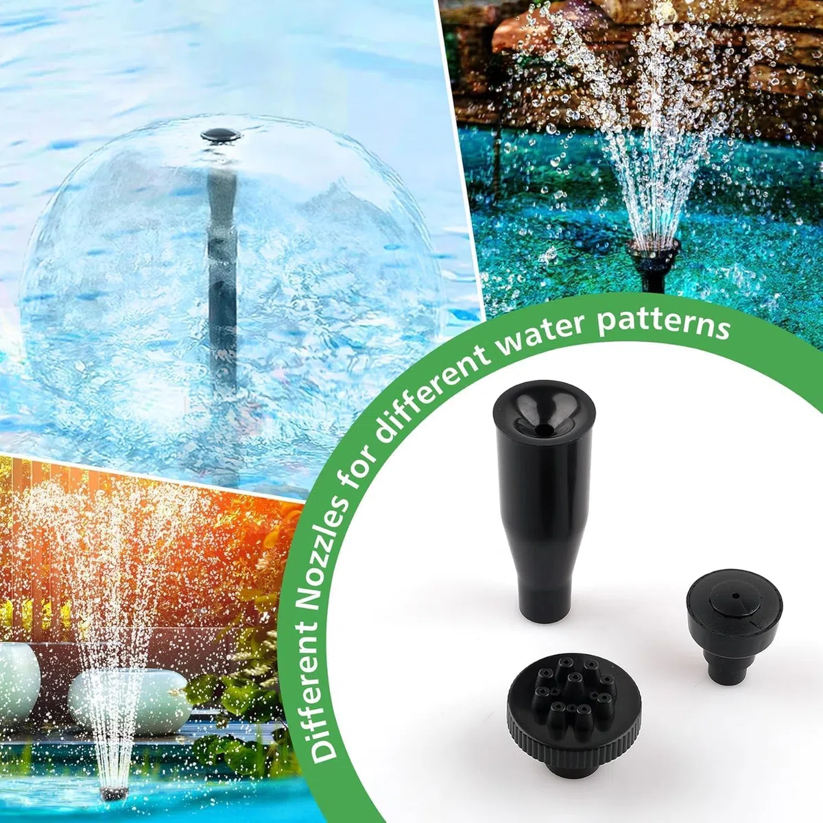 NATPOW Pompa Acquario Sommergibile con RGB LEDs, 800L/H 180-240V 15W Pompa Laghetto Ultra Silenzioso, Laghetto Pompa Acqua con 3 Ugelli per Giardino, Laghetto, Cascata