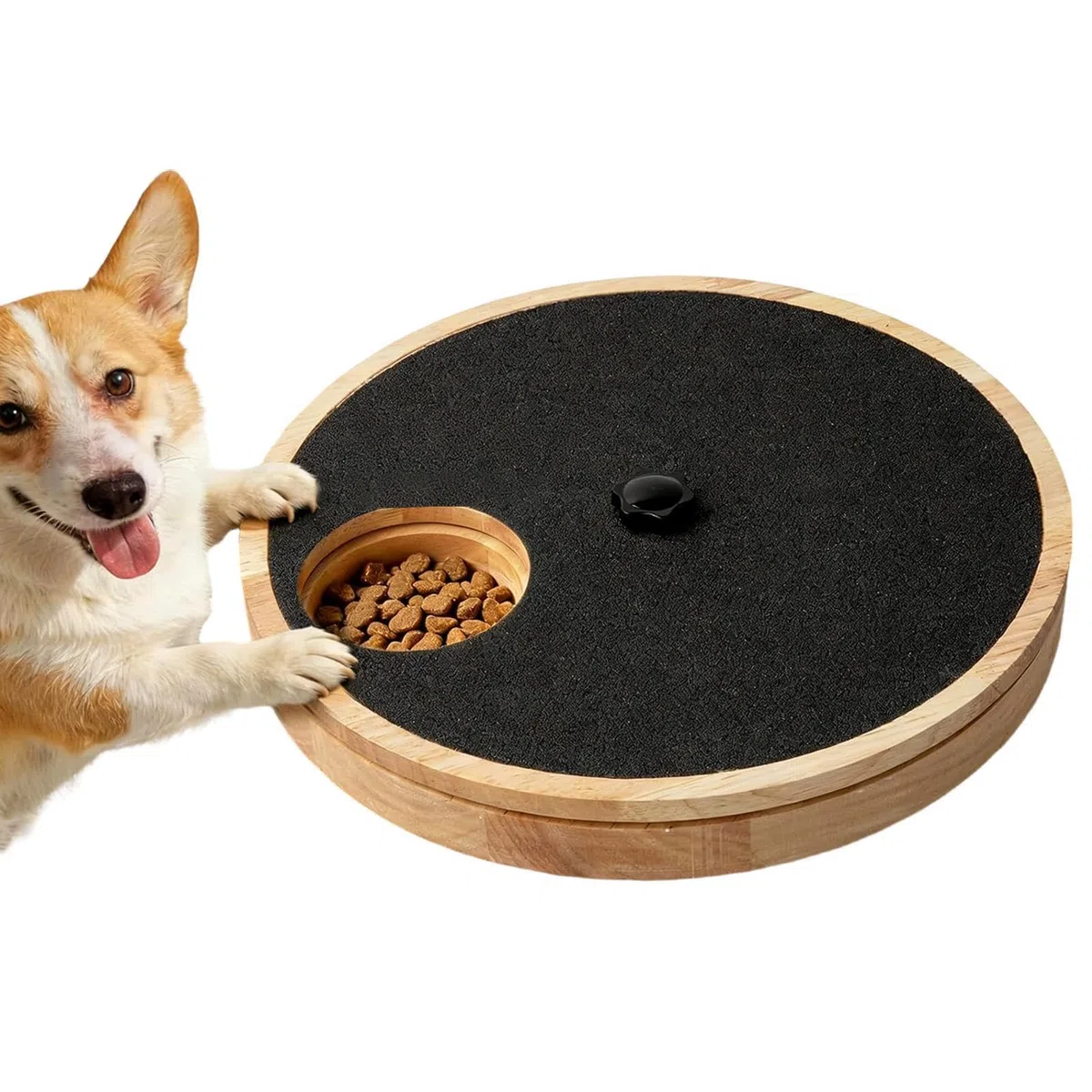 Per Unghie Per Cani Con Tavola Graffiante | Tappetino Graffiante Girevole Per Animali | 3-in-1 Toeletta E Mangiatoia Lenta Con Scomparti Per Bocconcini | Per Cani Da Interno, Taglio Artigli E Gio
