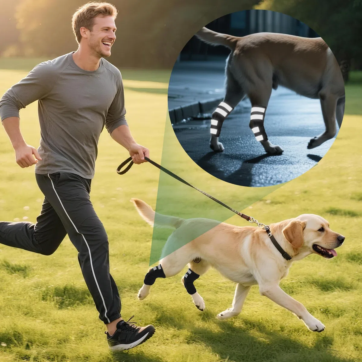 OHCOZZY Ginocchiera per Cani 2 Pezzi con Cinturini Riflettenti，Anti-Leccamento Tutore per Zampe Posteriori del Cane Che Fornisce Supporto Articolare per la Guarigione di Ferite e Distorsioni,S
