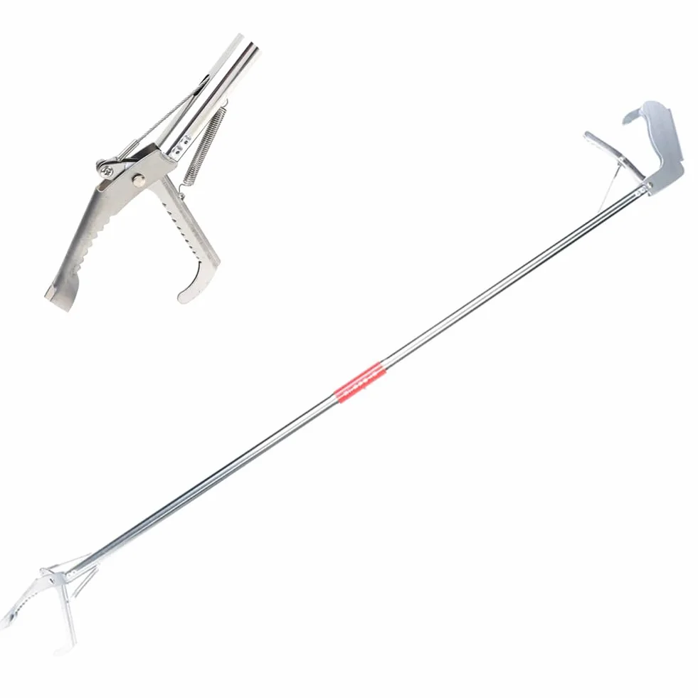 Pinza a serpente extra lunga 150 cm, pinza a serpente pieghevole per rettili, in acciaio inox, gancio a serpente e rettile da 1,5 m