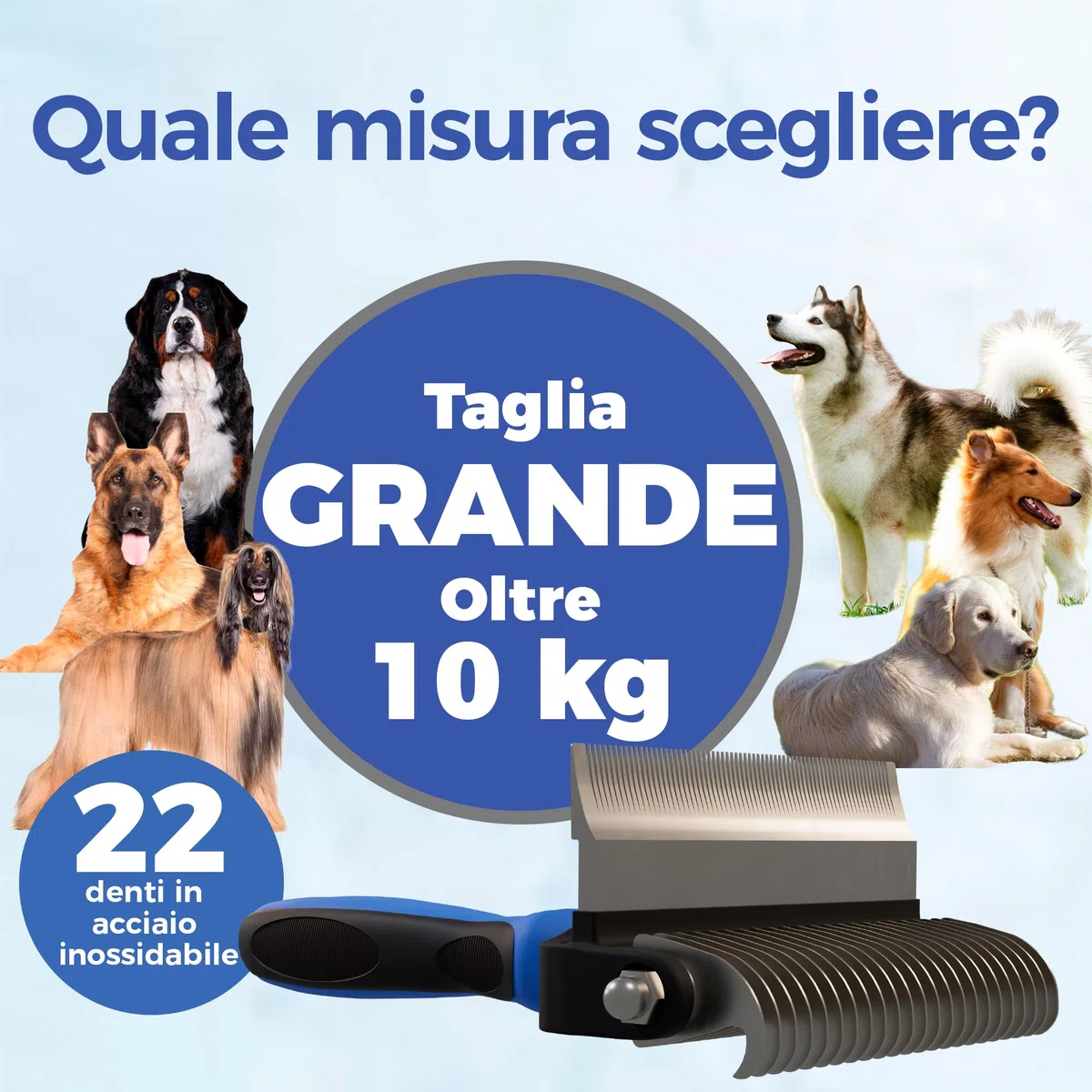 Spazzola per cani e gatti a pelo lungo - pettine grande professionale districante e spazzole per cani, gatti persiani e animali domestici a pelo corto per rimuovere peli morti