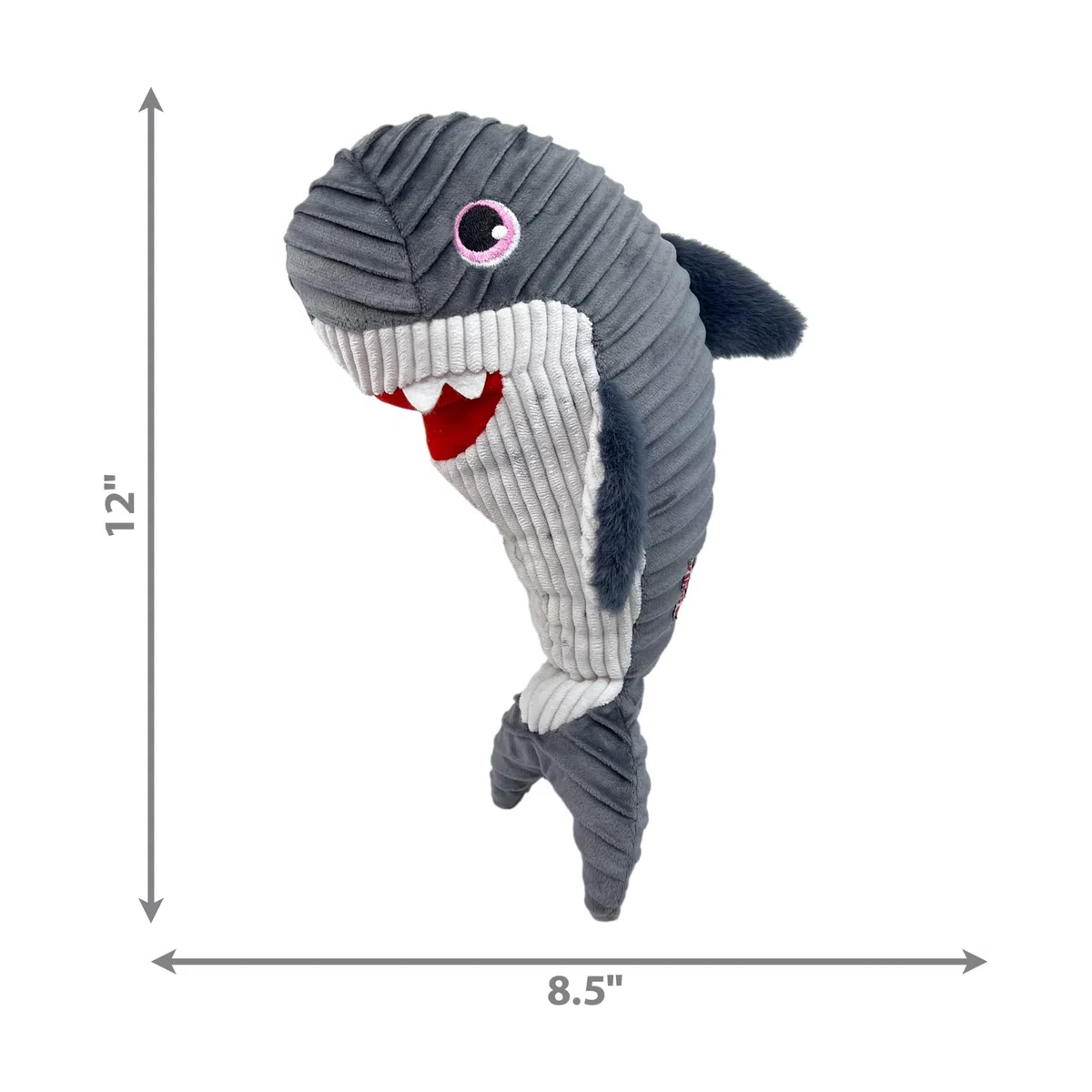 KONG Cuteseas Rufflez, morbido peluche increspato per cani (squalo)