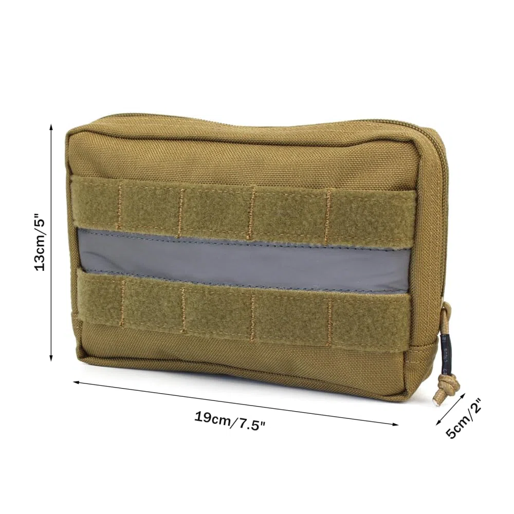 DONGKER Borsa da Sella per Cani Tattica, Zaino per Imbracatura Cane Molle in Nylon 1000D con Striscia Riflettente, Borse per Gilet Animali per Trasporto Dolcetti, Giocattoli e Altri Oggetti