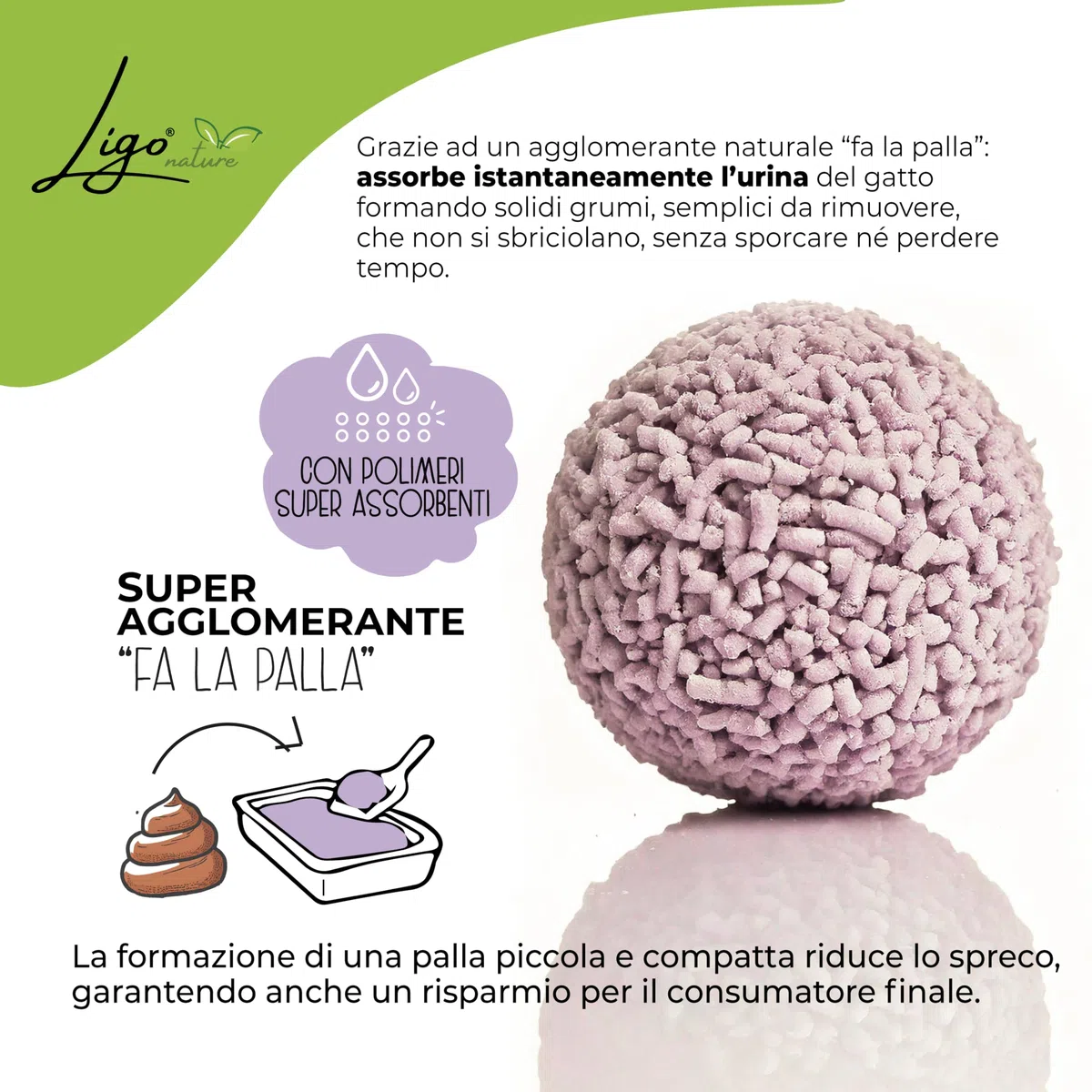Ligo Nature Lettiera gatto TOFU |SUPER AGGLOMERANTE neutra|ecologica|ultra assorbente|assorbimento rapido|controllo degli odori| 1confezioni da 4,5kg (10 l, lavanda)