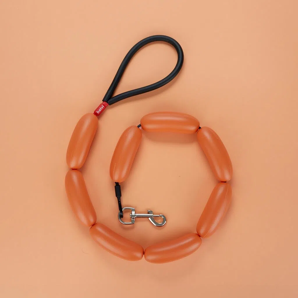 Balvi Guinzaglio cane Hot Dog Colore marrone Trendy guinzaglio per passeggiate con stile Plastica 110