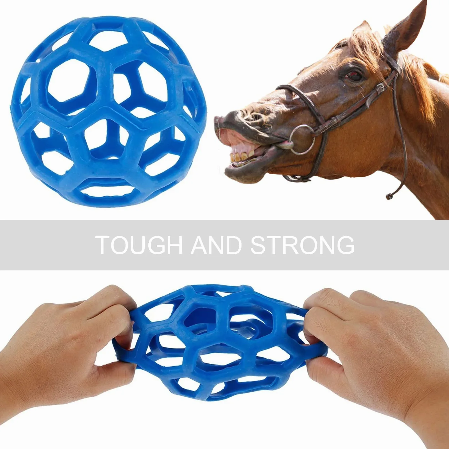 Palla per Cavalli in Paddock,Forreen 3 Pezzi Palline per Cavalli Multiuso Riutilizzabile Durevole Gomma Appendere Mangiatoia per Fieno per Pecore Capre Alleviare lo Stress