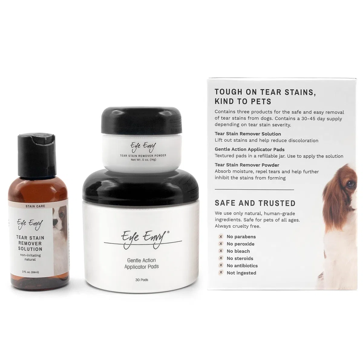 Eye Envy Kit per smacchiare lacrima del Cane | Tear Stain Essentials in Un Kit in Un Sistema a 2 Fasi | Dura 30-45 Giorni | Soluzione 2 Once fluide