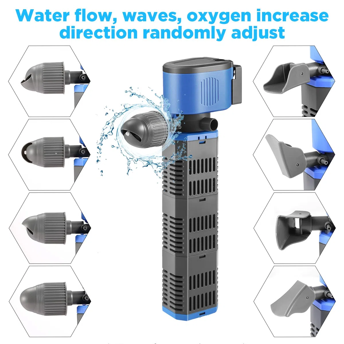 31W Filtro Acquario Interno con Flusso 1800 L/H per Acqua Pulita, Flusso d'Aria Regolabile, Basso Rumore e Silenzioso(31w)