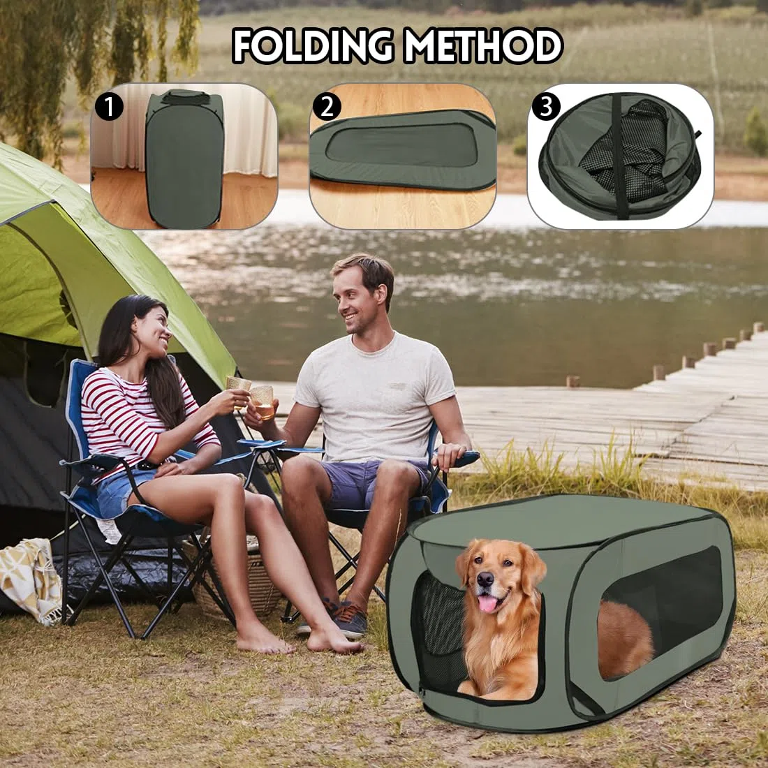 Trasportino pieghevole per cani e gatti 92x52x52cm, borsa trasporto doppia apertura per viaggio in auto, adatto per animali fino a 30kg
