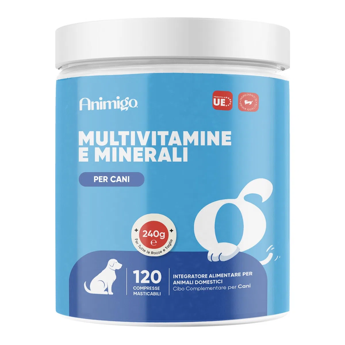 Vitamine per Cani con Minerali, 120 Compresse Masticabili, 18 Vitamine e Minerali, Sistema Immunitario, Ossa, Articolazioni e Pelo, Integratori per Cani per Tutte le Taglie e Razze, Prodotto in UE