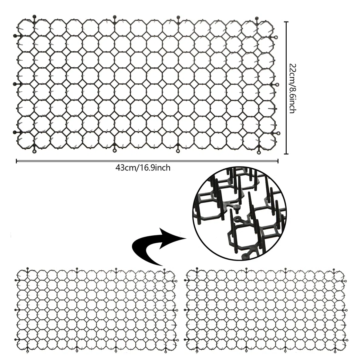 JMIATRY 16 Pezzi Tappetino Repellente per Gatti 20x40CM, Dissuasore per Gatti, Plastica Tappetino Anti Gatto, Anti Gatto Giardino