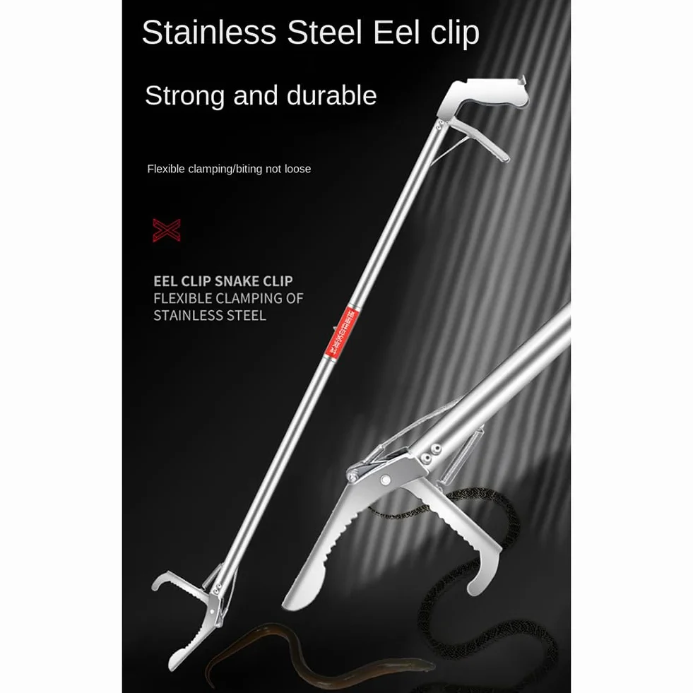 Pinza a serpente extra lunga 150 cm, pinza a serpente pieghevole per rettili, in acciaio inox, gancio a serpente e rettile da 1,5 m