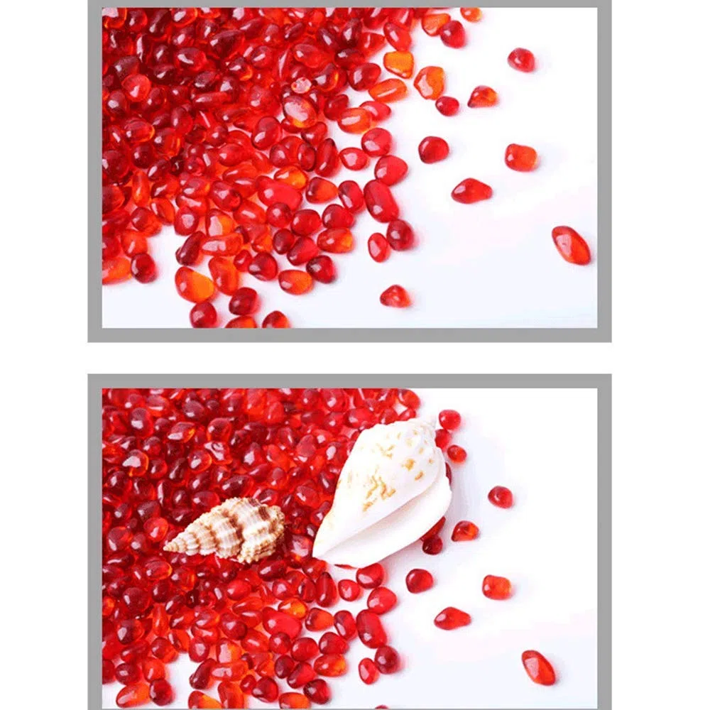 0,5 kg di Pietre di Vetro Decorate per Acquario, Irregolari, Pietre Artificiali smaltate per Acquario, Acquario, Giardino, riempitivo per vasi, Piante grasse (Rosso)