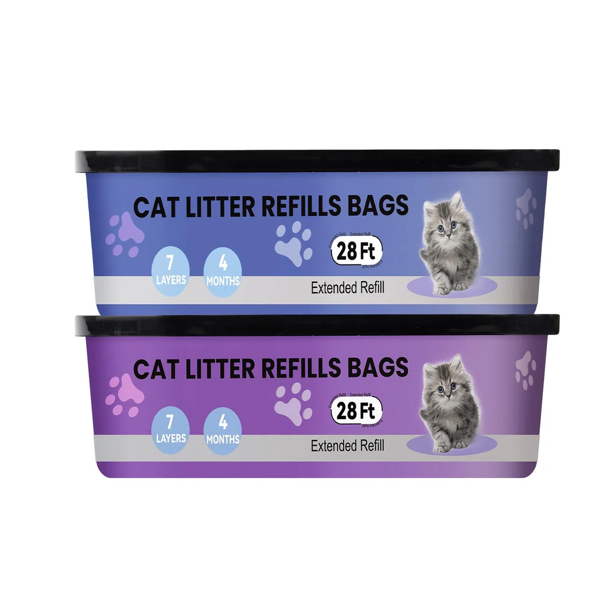 compatibili con i modelli Litter Genie Standard,Plus,XL e Style Box Refills,Controllo dell'odore super potente，Ricarica per Gatti，8,5 m per confezione, 2 ricariche