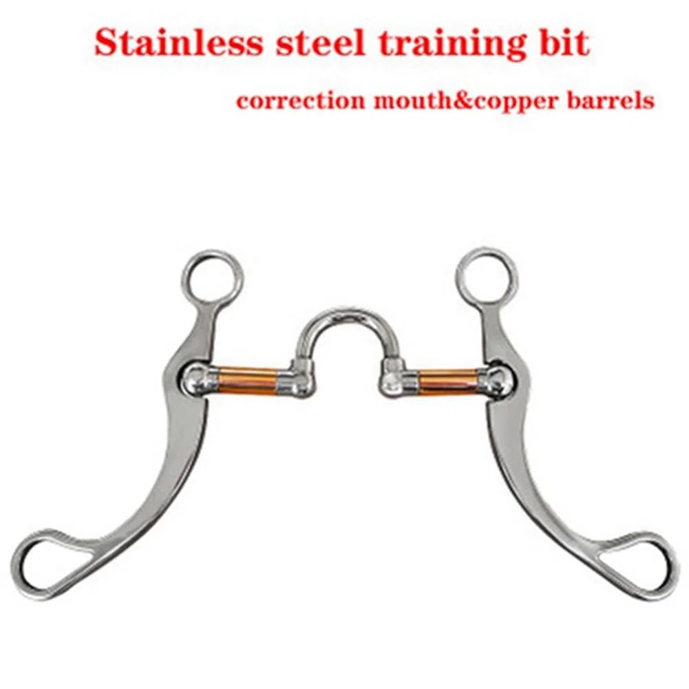 Anneth Snaffle Bit Horse Bits in Acciaio Inossidabile Western Snaffle Bits per Bocca da Addestramento con Porta in Rame