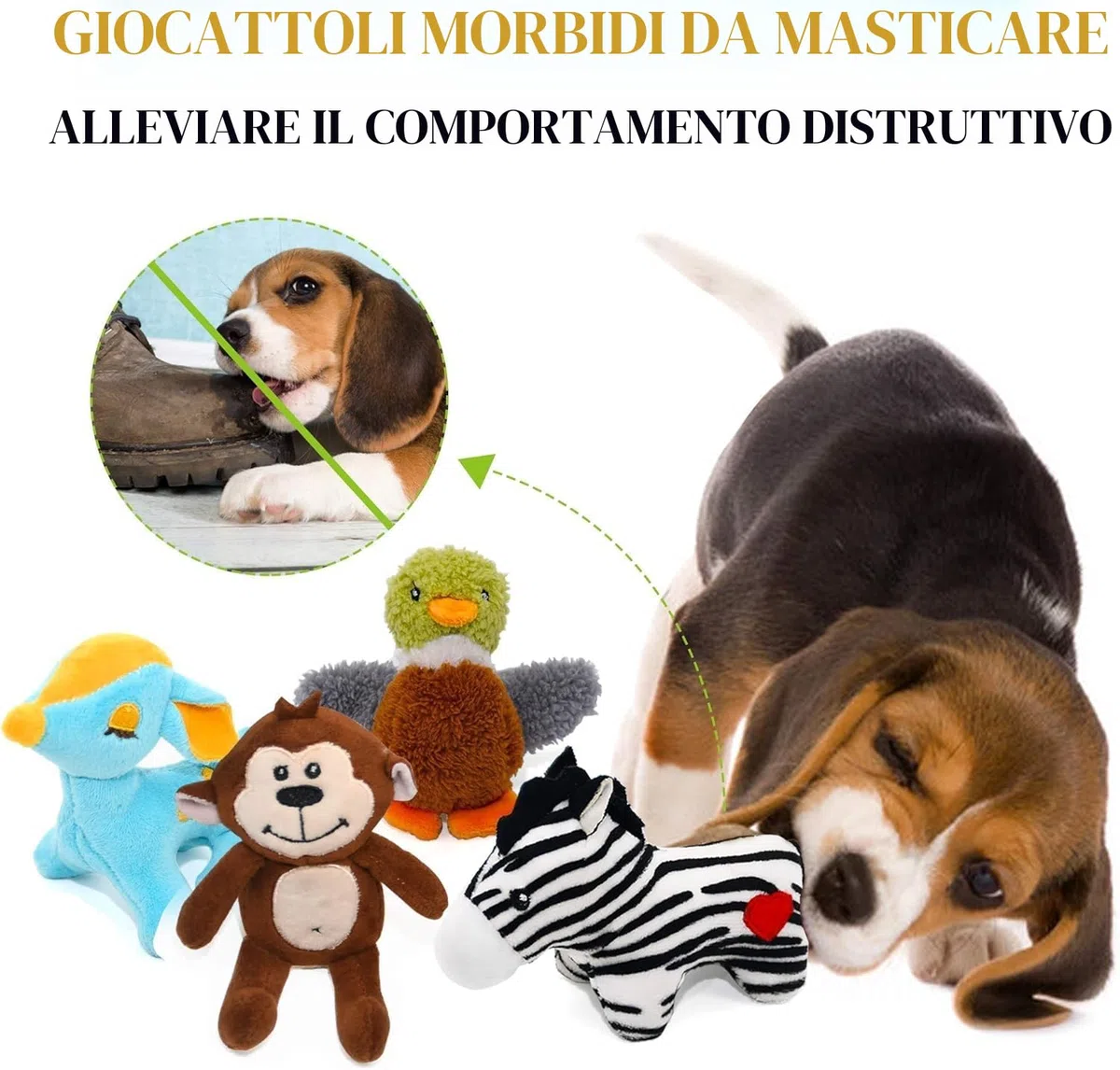 SHARLOVY Giocattoli cigolanti per cani di piccola taglia, giocattolo per cuccioli di animali di peluche, giocattolo da masticare per cuccioli carini per dentizione del cane.