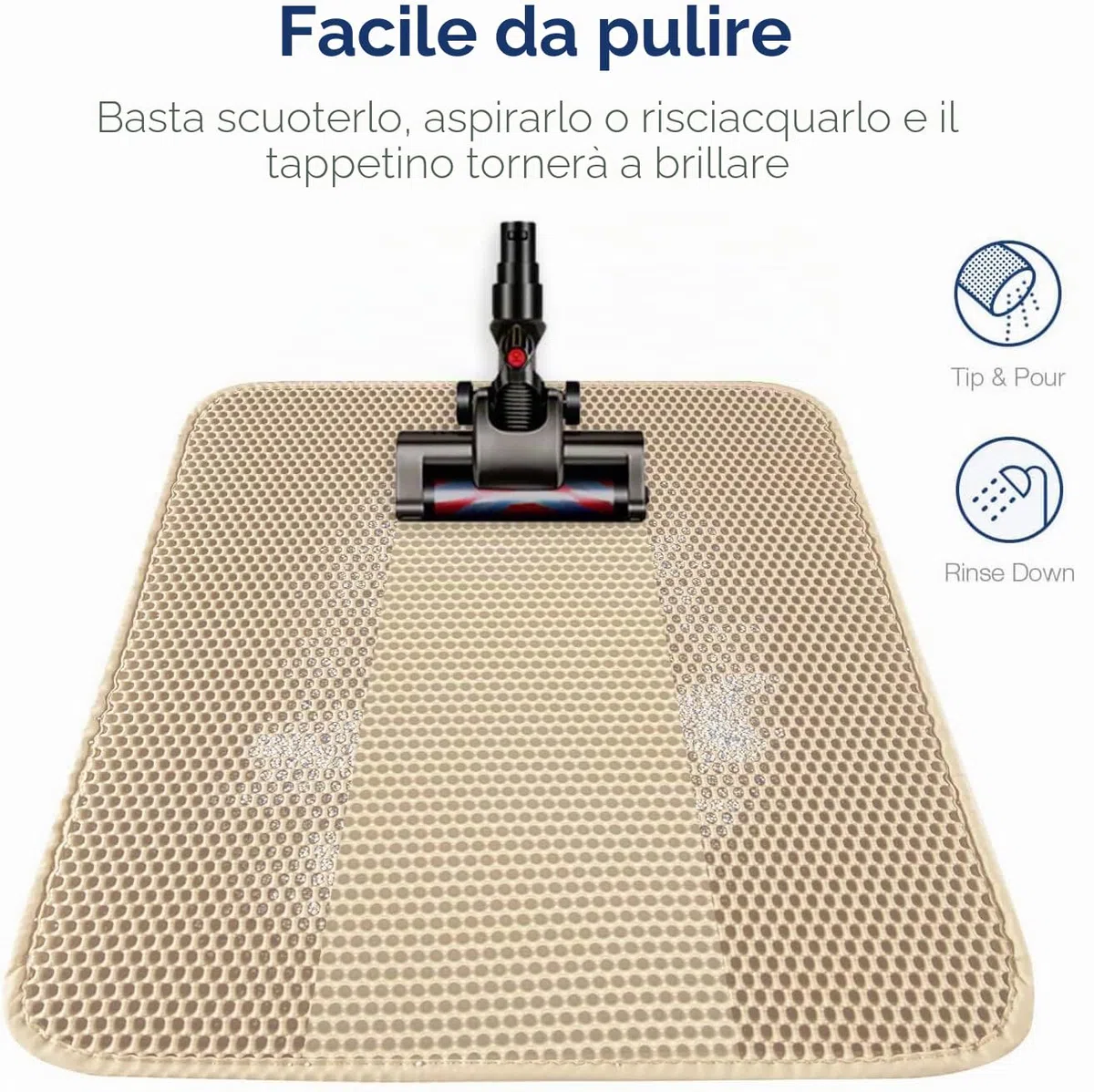 Ycozy Tappetino Lettiera Gatto 60 X 40cm Tappeto Lettiera EVA Doppio Strato a Nido d'Ape Tappetino da Toilette per Gatti Impermeabile Facile da Pulire