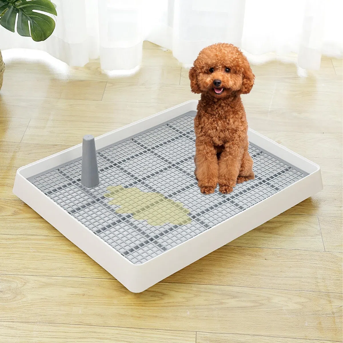 Vassoio per vasino per cani da interno - Porta del pad di addestramento per toilette per cuccioli per razze piccole e medie | Stazione durevole per pee pad per la vita di appartamenti, rottura di case