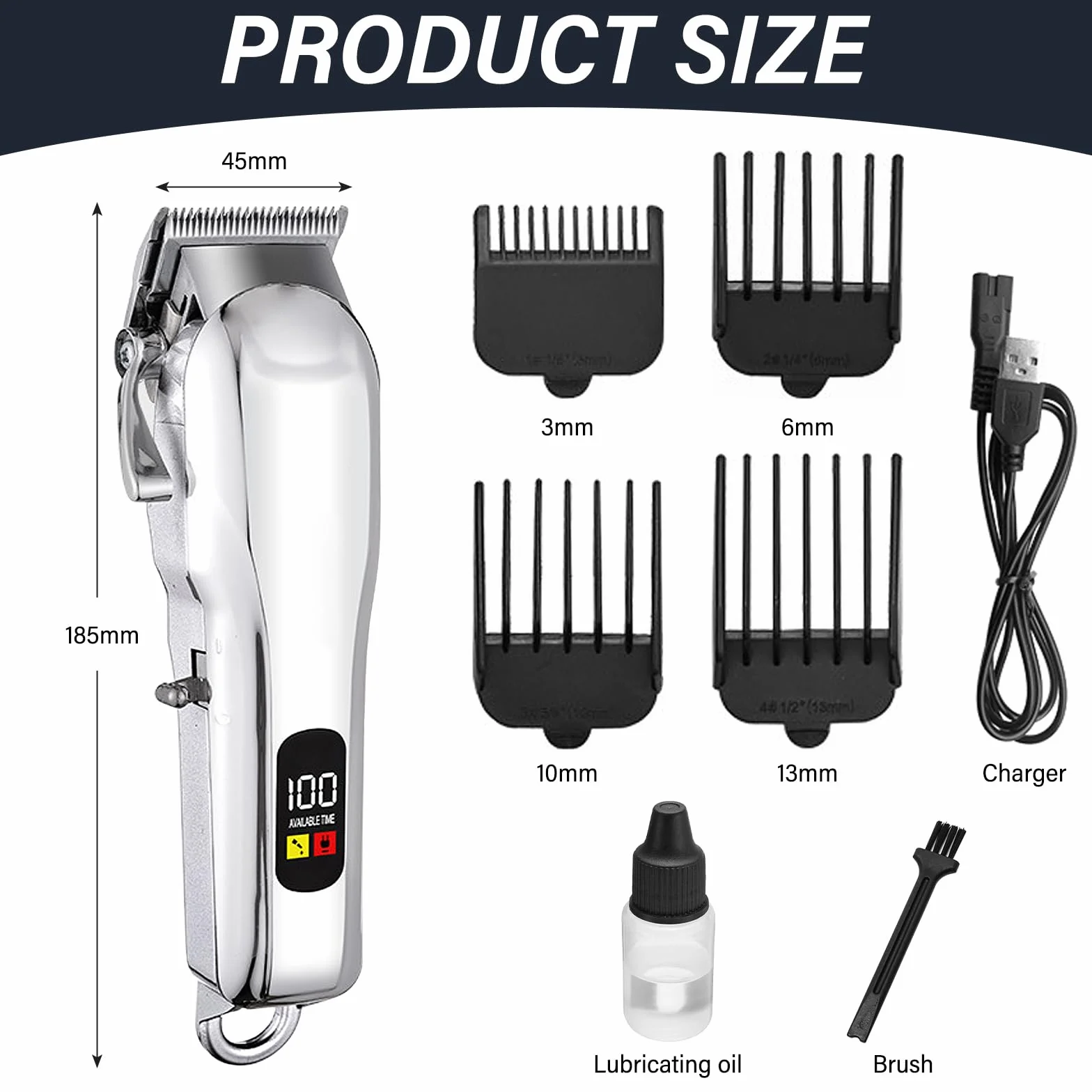 Trimmer per cavalli senza fili, trimmer per cavalli, potente e silenzioso, ricaricabile per criniera spessa e setole intrecciate, trimmer per cavalli