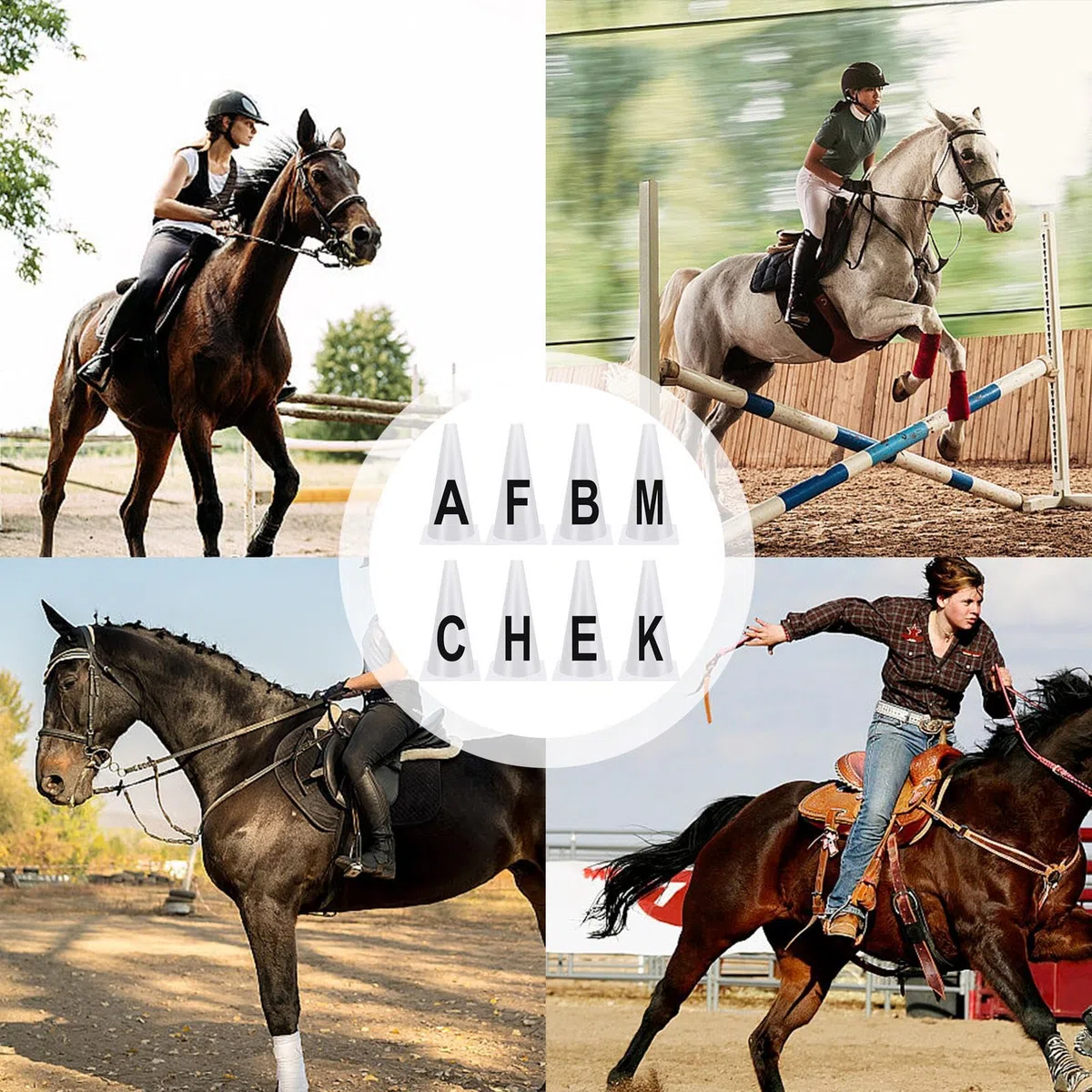 Teksome Attrezzatura per l'addestramento del cavallo,Coni da dressage | Lettere da dressage bianche portatili - Segnalini da dressage da competizione, coni da allenamento sportivo impilabili per