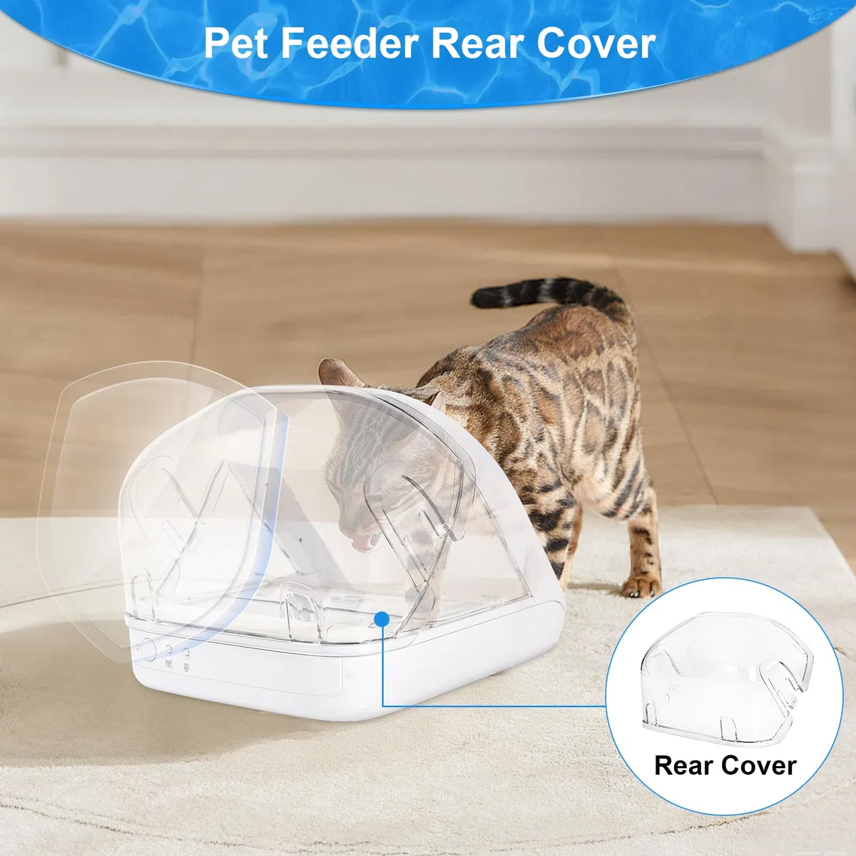 Copertura Posteriore per Nutrizione Microchip per Animali Domestici, Prevenzione di Alimentazione Mista e Ingresso Insettici,Alimentazione Microchip Accessori Compatibile con RFID Collare Pendente