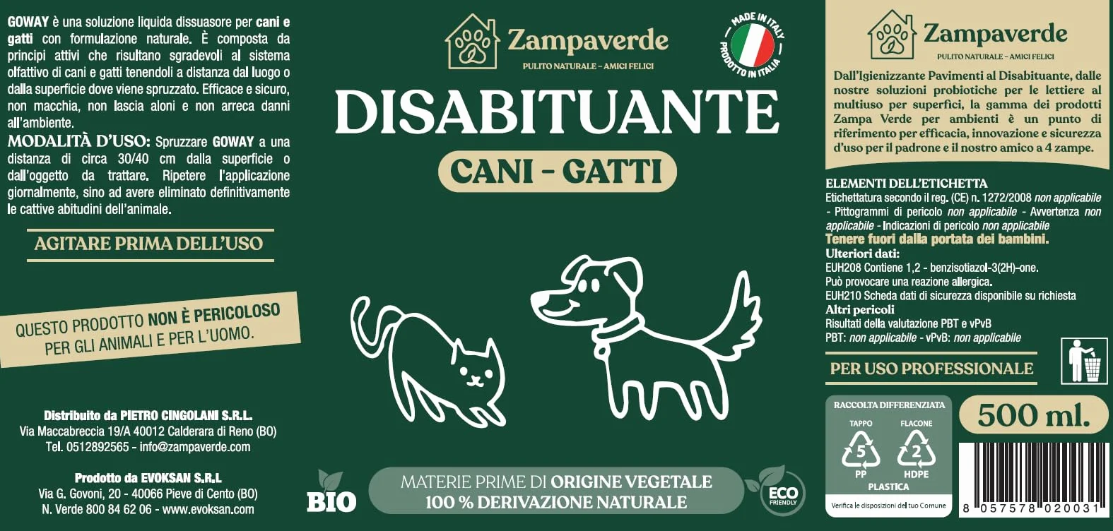 Elimina Odori Urina + Disabituante Cani Gatti Interno Esterno | ZampaVerde