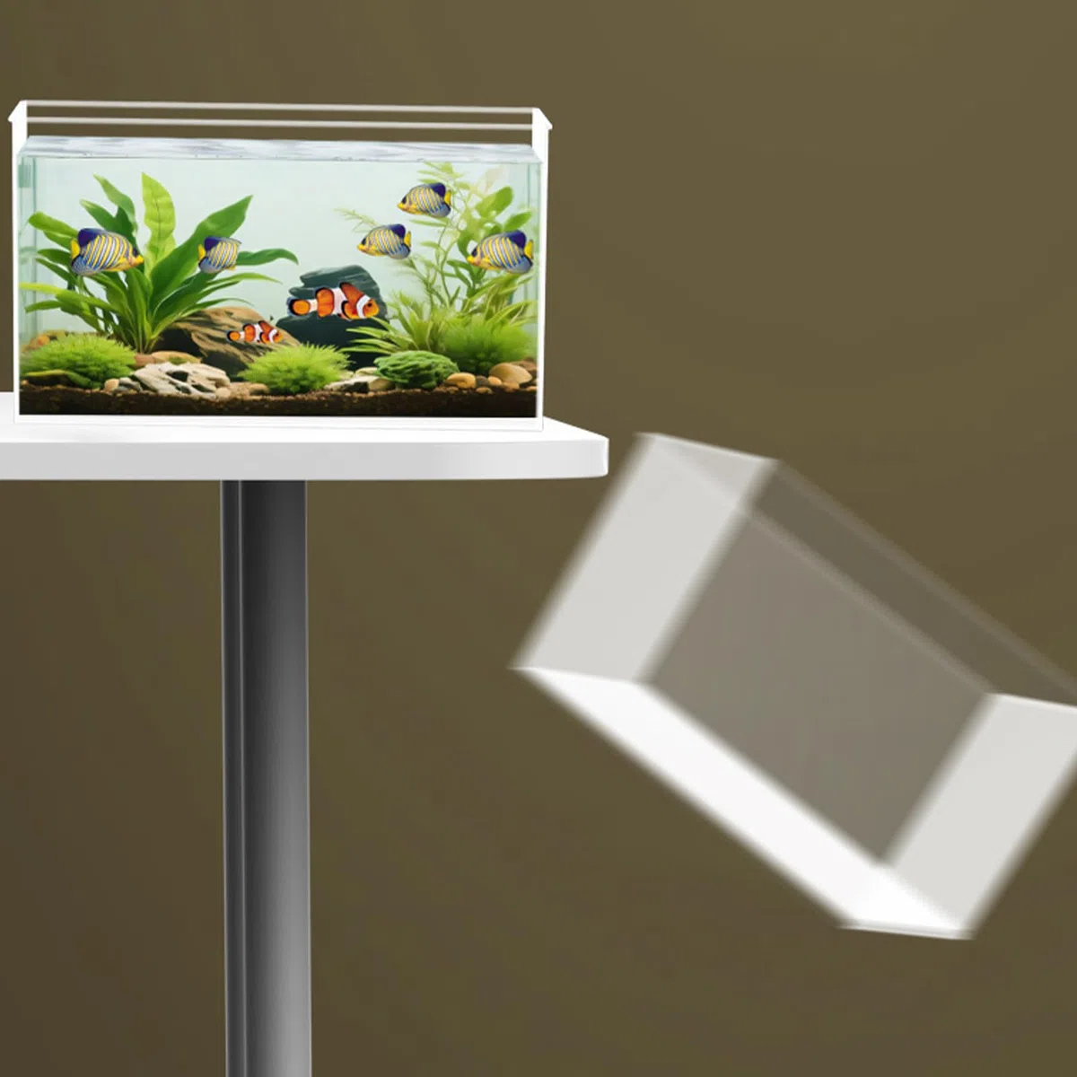 Acquario Senza Cornice - Vasca Per Pesci In Vetro Extra Trasparente, Mini Habitat Per Granchi, Terrario Da Tavolo Per Amanti Della Natura, Spazio Temporaneo Per Animali Domestici | Picco