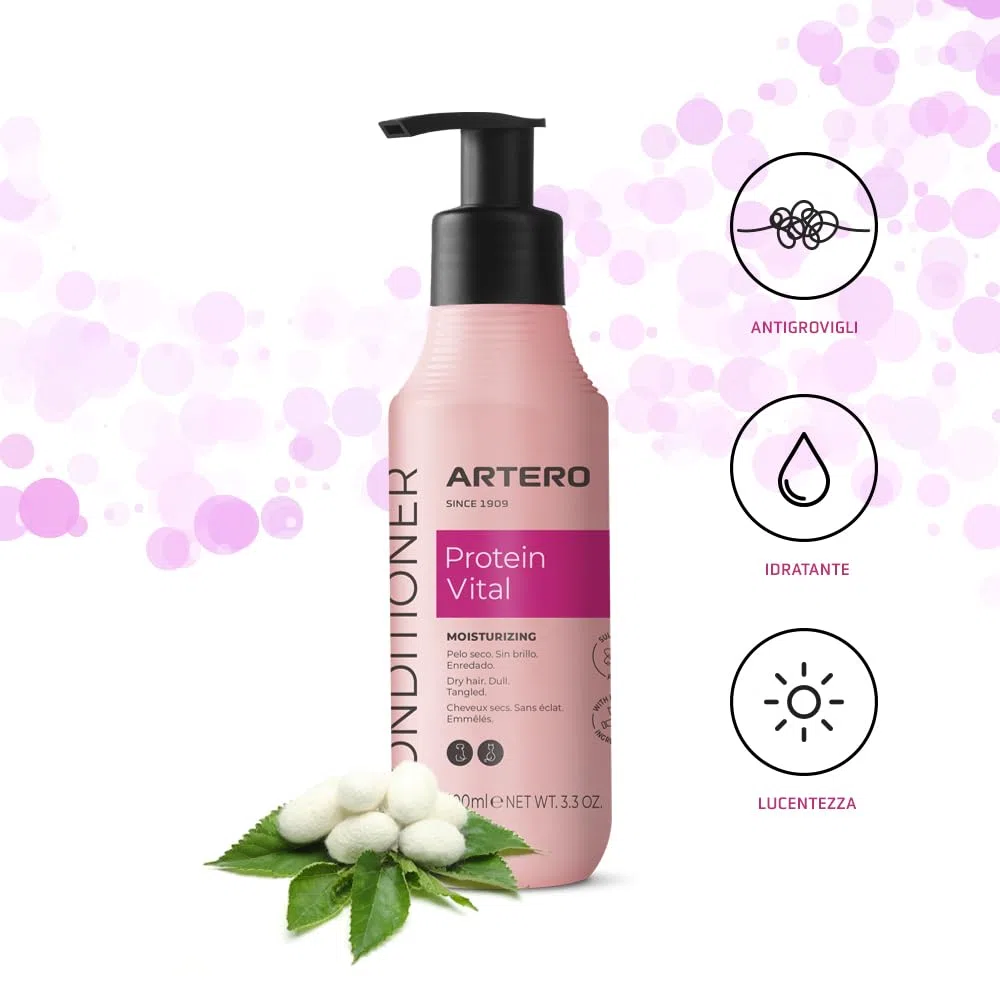 Artero Balsamo Protein Vital 100 ml - Idratante e Nutriente per Cani - Rigenera, Districa e Protegge il Pelo - Ideale per Morbidezza e Lucentezza - Previene Nodi e Grovigli - Per Pelo Secco o Umido