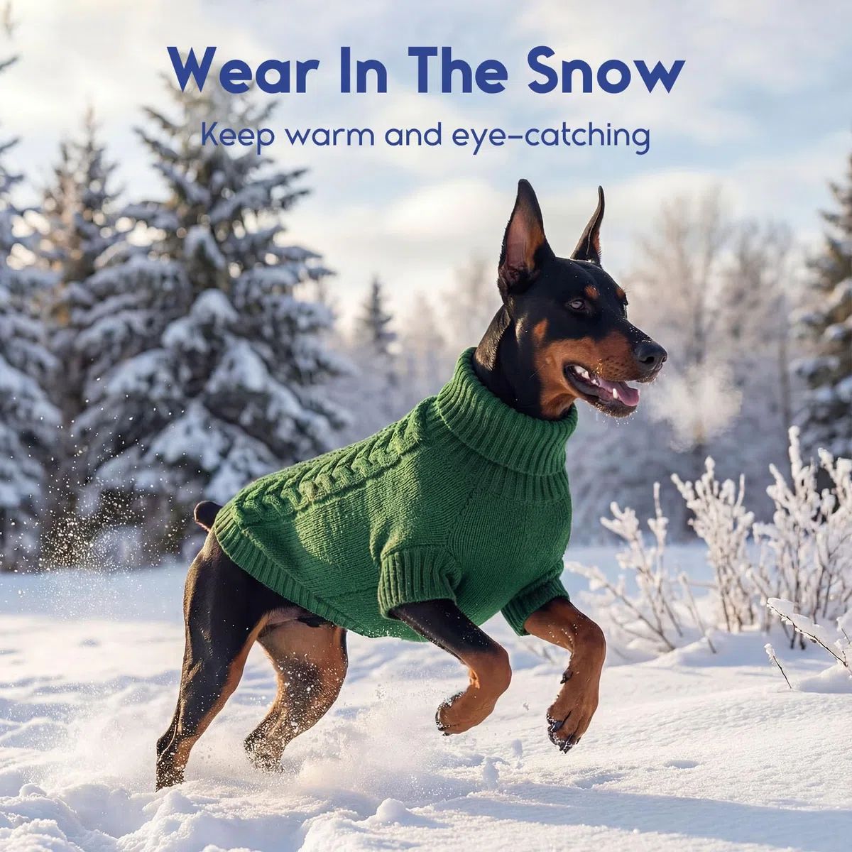 ASENKU Maglione Invernale Cane Felpa per Cani di Taglia Media, Maglioncino Cane con Collo Alto Abbigliamento Cappotto Pullover M