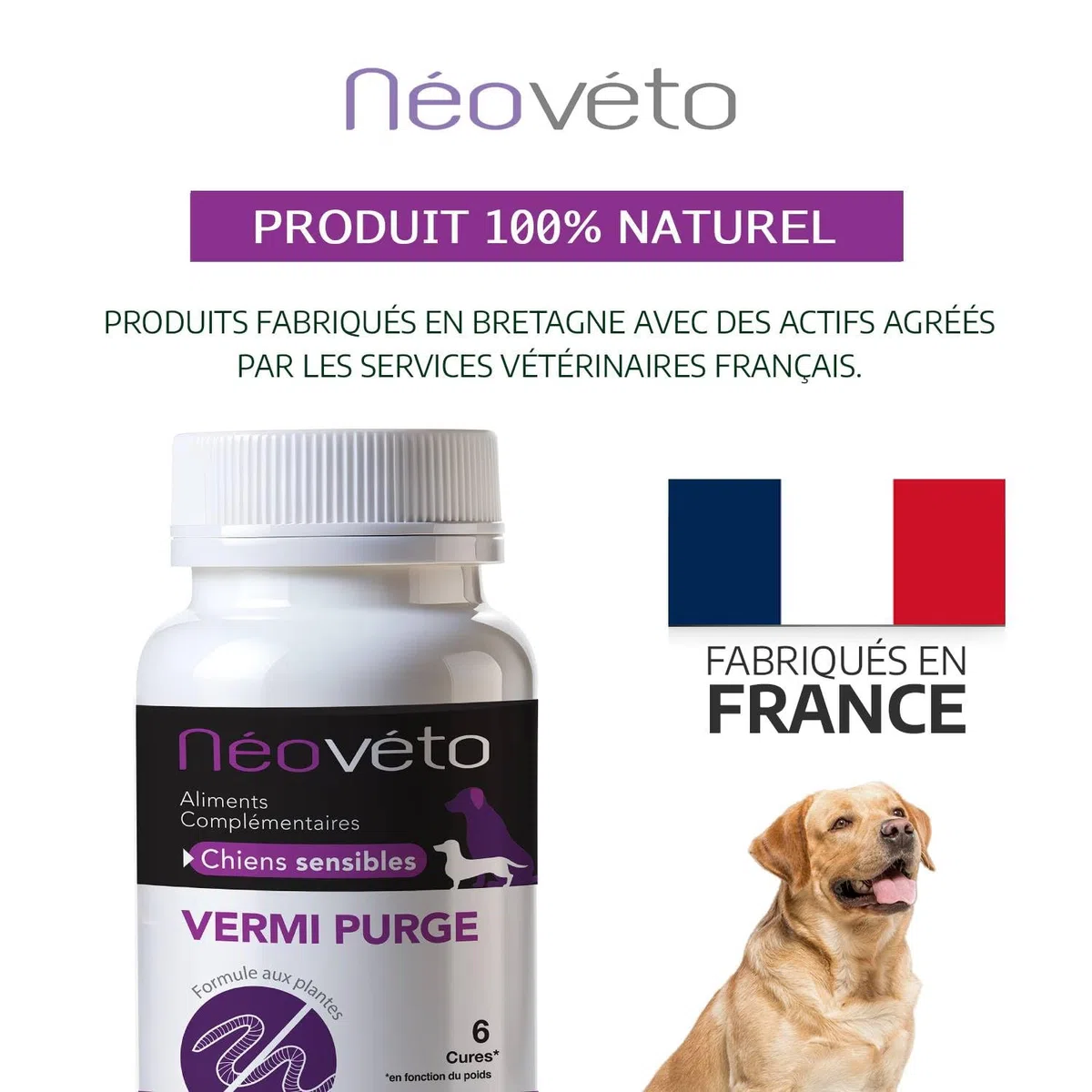 Vermifugo per cani sensibili - Antiparassitario interno in compresse naturali per cani sensibili, principi attivi autorizzati dai servizi veterinari francesi (15 compresse)