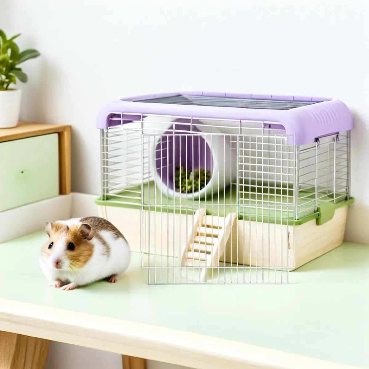 Hohopeti Divisorio per Gabbia per Piccoli Animali in Ferro Bianco 2 Pezzi, Pannello Separatore Robusto e Trasparente per Habitat Domestici e Animali da Compagnia