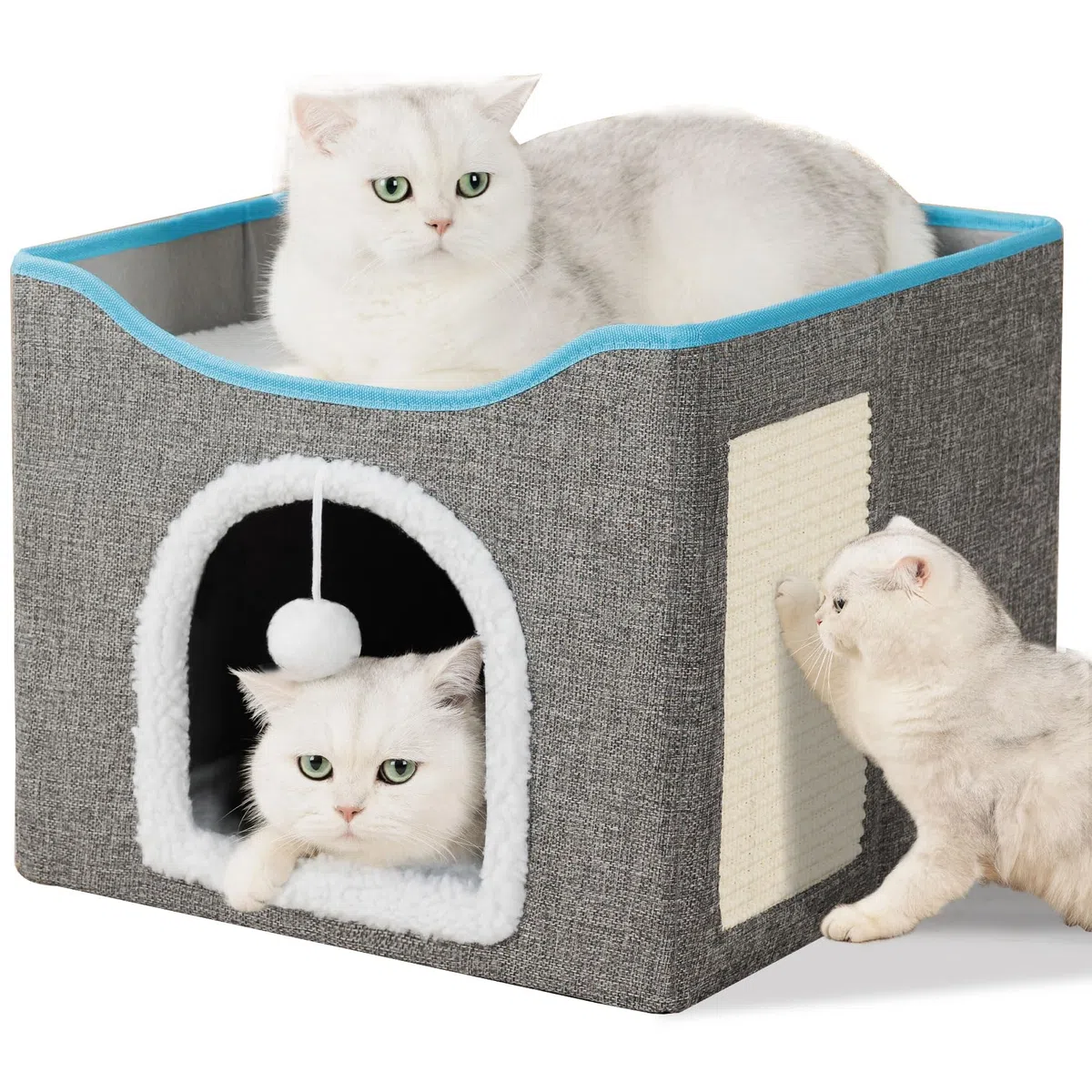 FURRYPAWS Cuccia Gatto - Letto Morbido e Confortevole, Casetta per Gatti Interna, Cuccetta Pelosa, Ideale per Gatti e Gattini