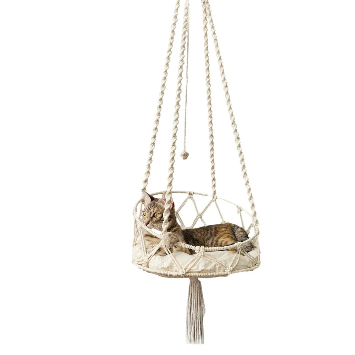 40x90cm Cuccia A Dondolo Per Gatti Amaca Per Gatti Appesa A Cesto Lettino Con Gancio E Cuscino Rimovibile Per Giardino Terrazza Interno