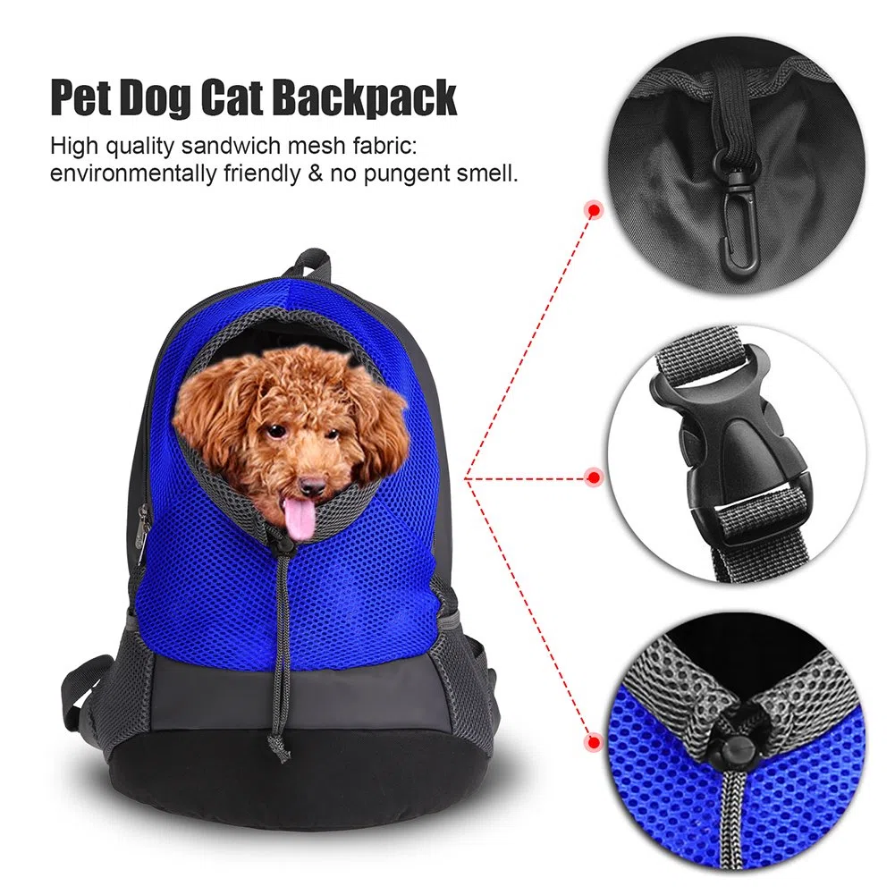 NHSUNRAY Pet Carrier Zaino Per Piccolo Cane Gatto Puppy (3.5kgs Max) On-the-Go Viaggio Pet Anteriore Posteriore Borsa Soft Traspirante Mesh Pup Pack (Blu)