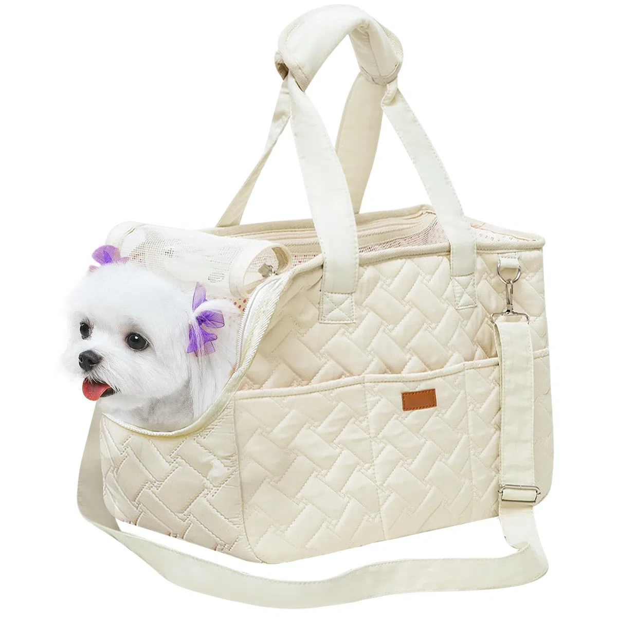 Trasportino per cani fino a 5 kg - Trasportino per cani piccoli e gatti - Pieghevole e traspirante - Con cintura di sicurezza, tasche, borsa per il trasporto - Ideale per l'esterno, i viaggi