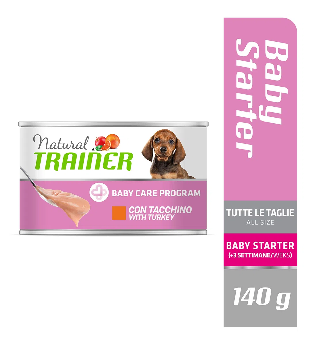 Natural Trainer All Size Baby Starter - Cibo Umido per Cani con Tacchino 24 x 140 g