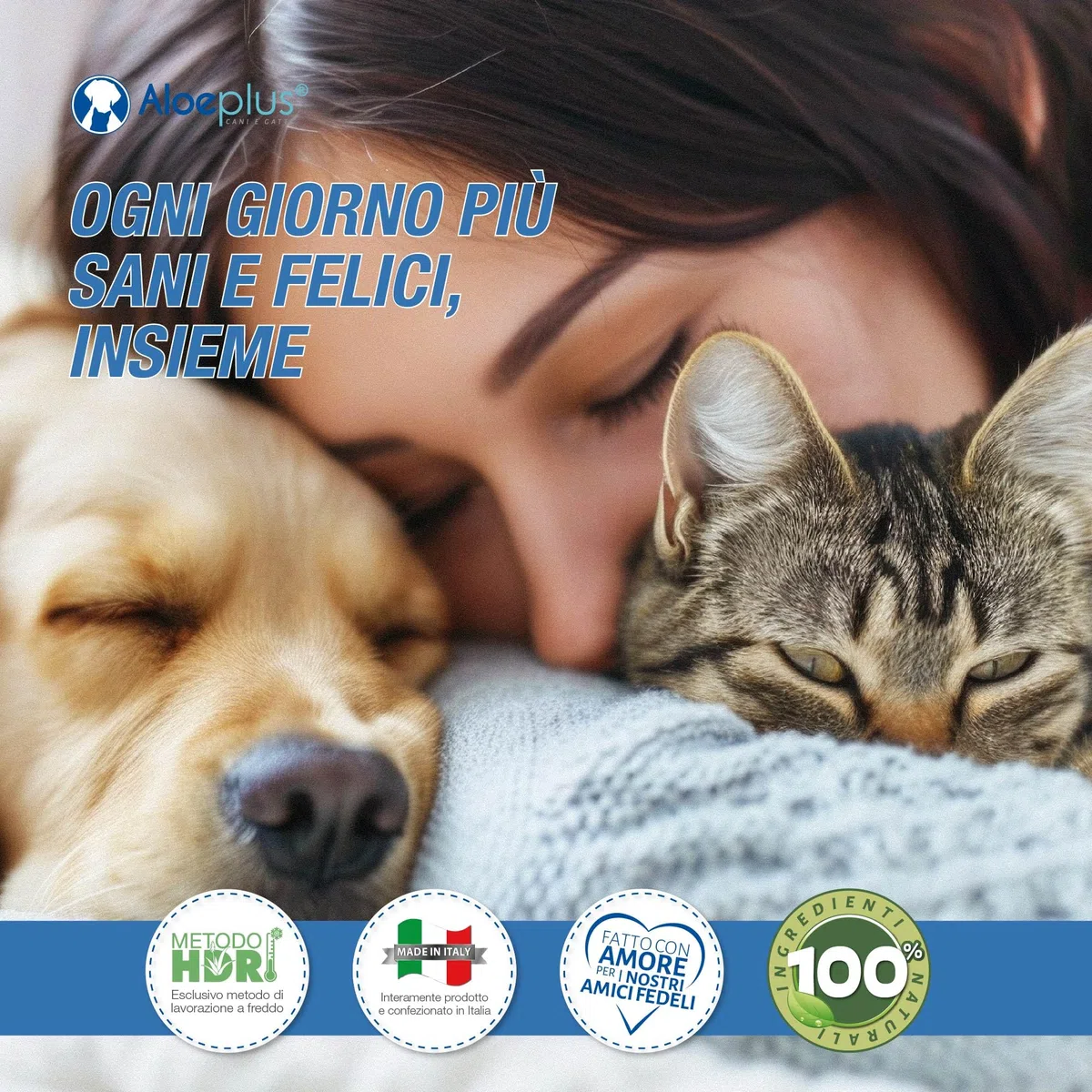 Aloeplus Dermo Gel 200 ml. per Cani e Gatti - Lenitivo e decongestionante con Aloe arborescens Italiana. - Ideale per dermatiti, arrossamenti, prurito, punture di Insetti