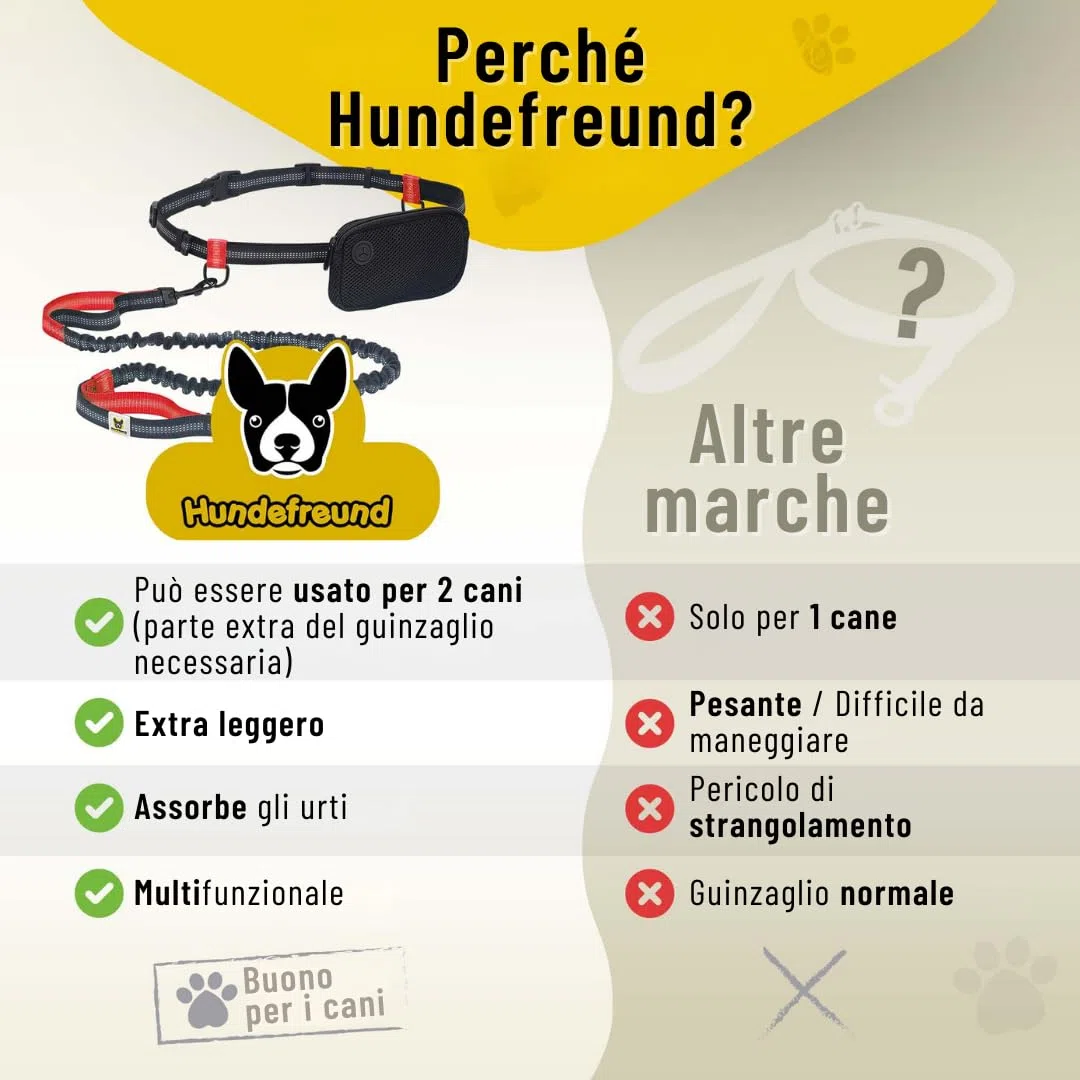 Guinzaglio mani libere per cani da jogging | Rosso e nero elastico e riflettente di 120 – 170 cm | Per corerre, canicross, passeggiate ed escursioni