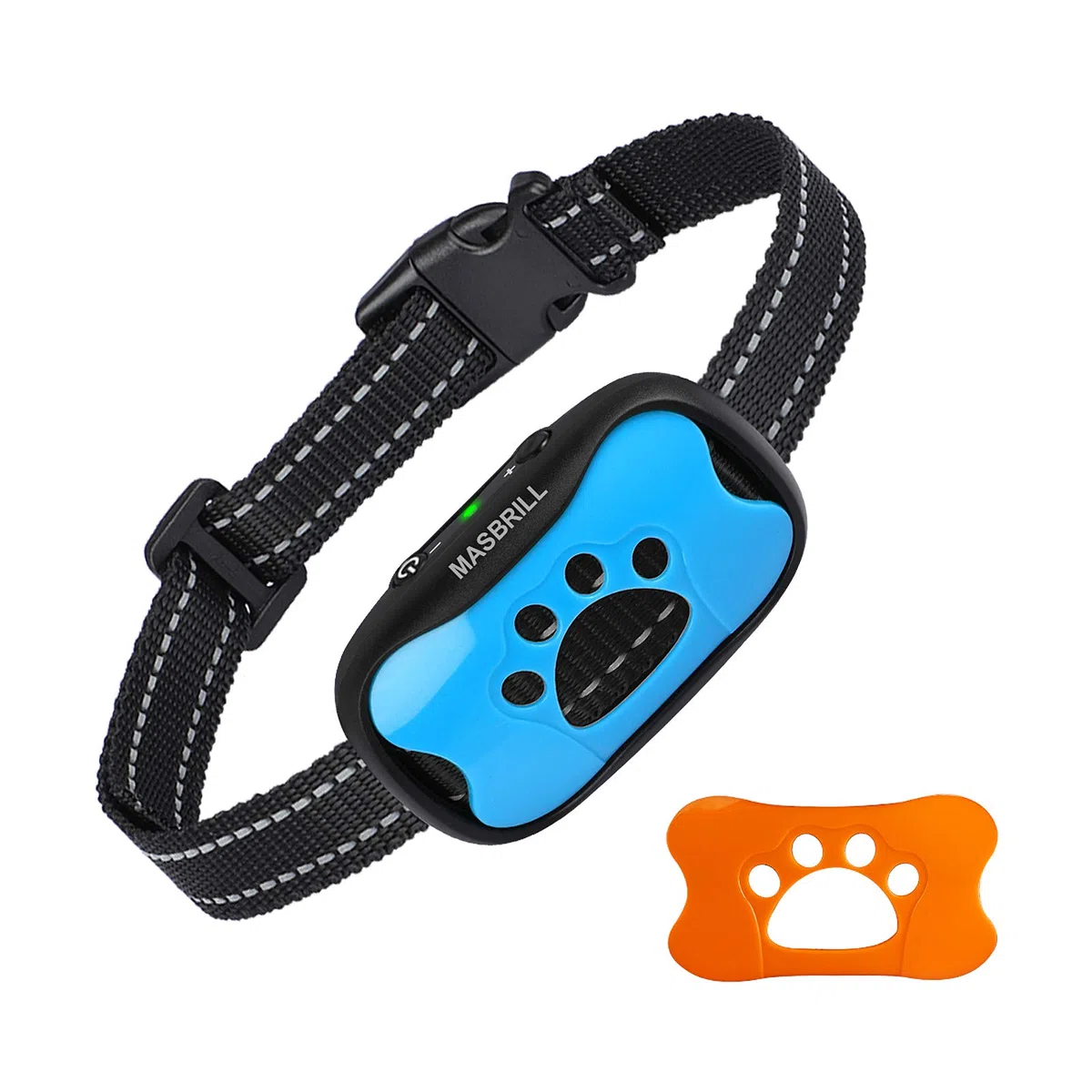 MASBRILL Collare Antiabbaio per Cani, Anti Abbaio Ricaricabile per Cani Piccola Media Grande, Modalità di Lavoro con Bip e Vibrazione, Blue