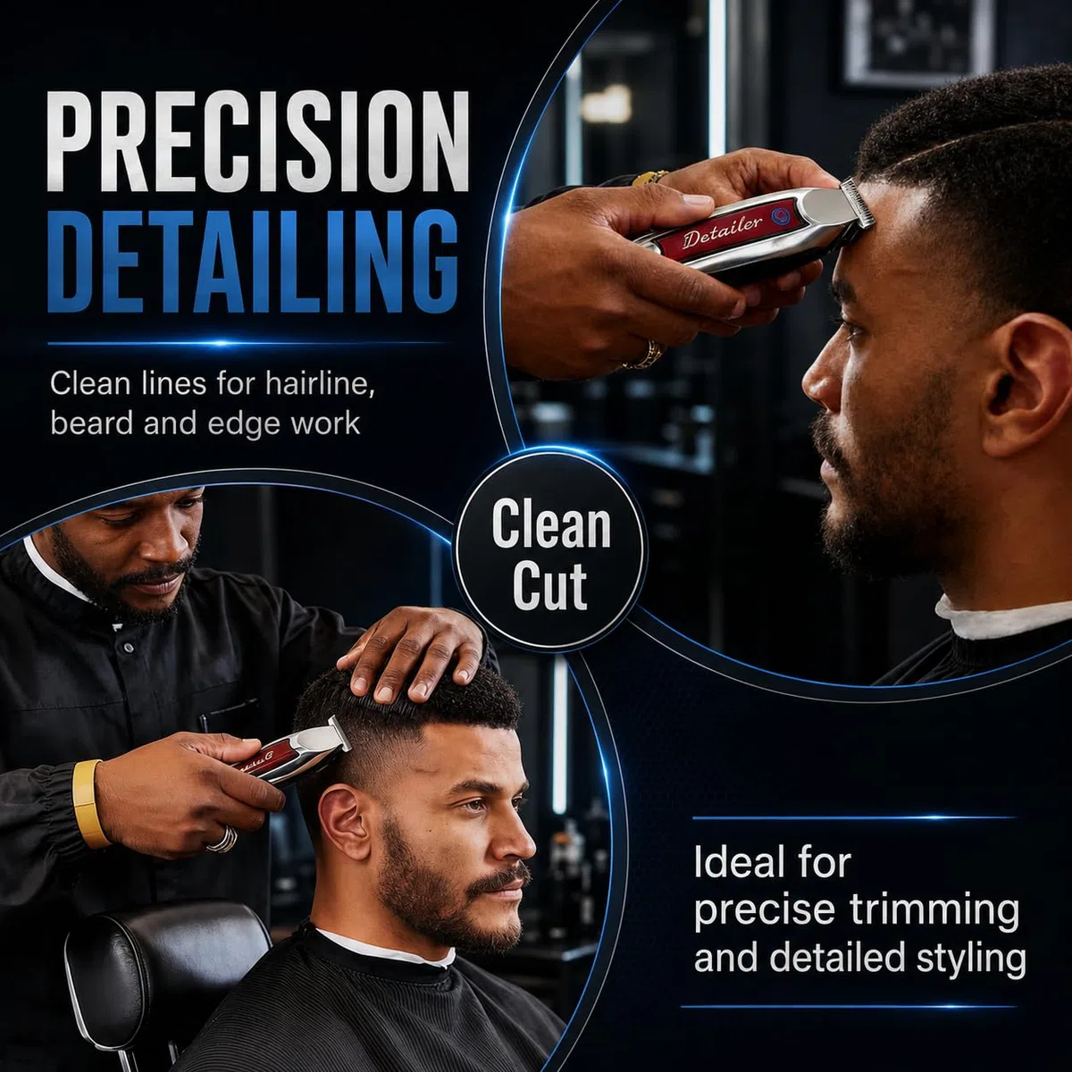 Lame T-Wide di Ricambio Compatibili con le Tondeuse Wahl 5-Star Detailer – 0,4 mm, Zero-Gap (Argento – Confezione da 2)